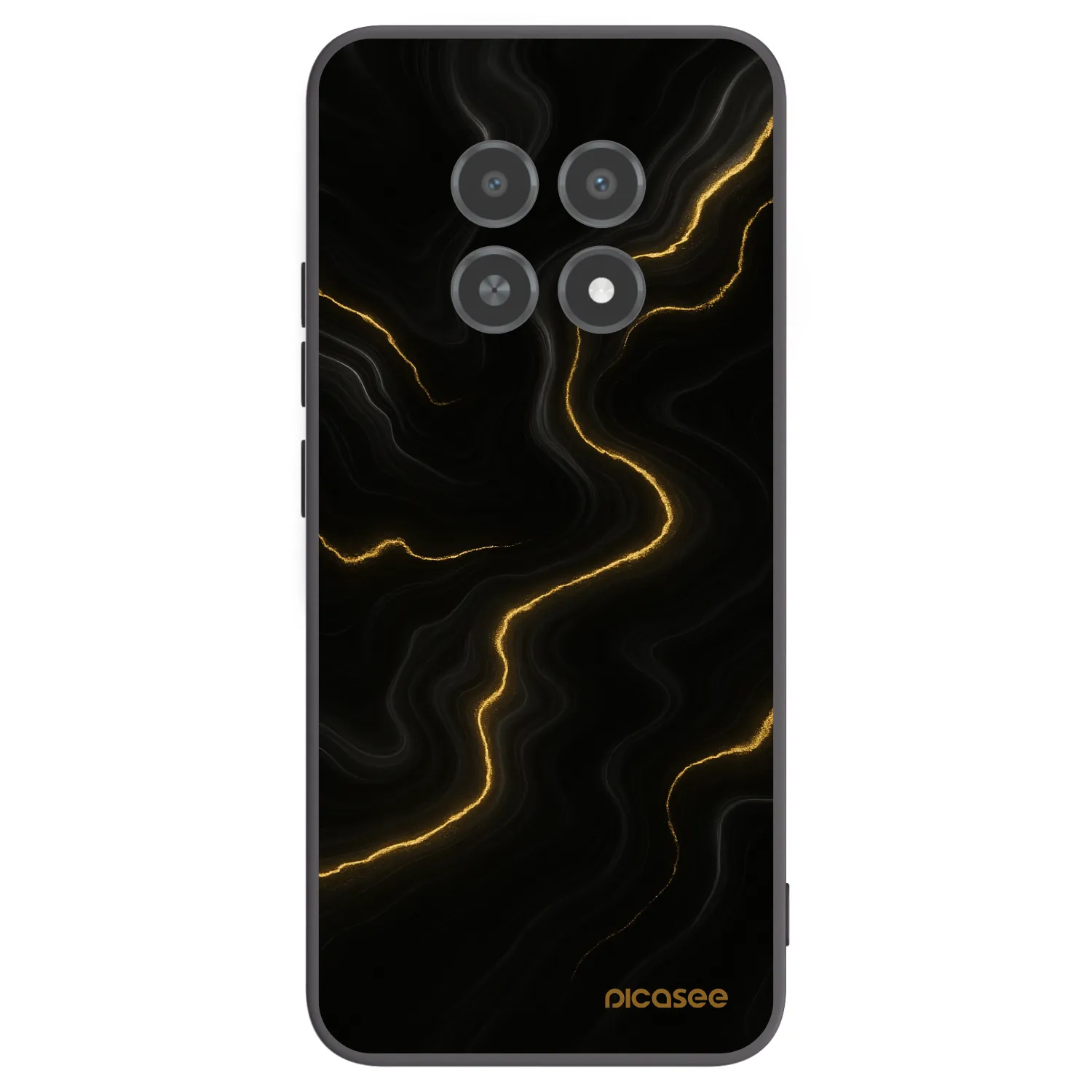 Picasee silikonski črni ovitek za Realme 12X - Thunder