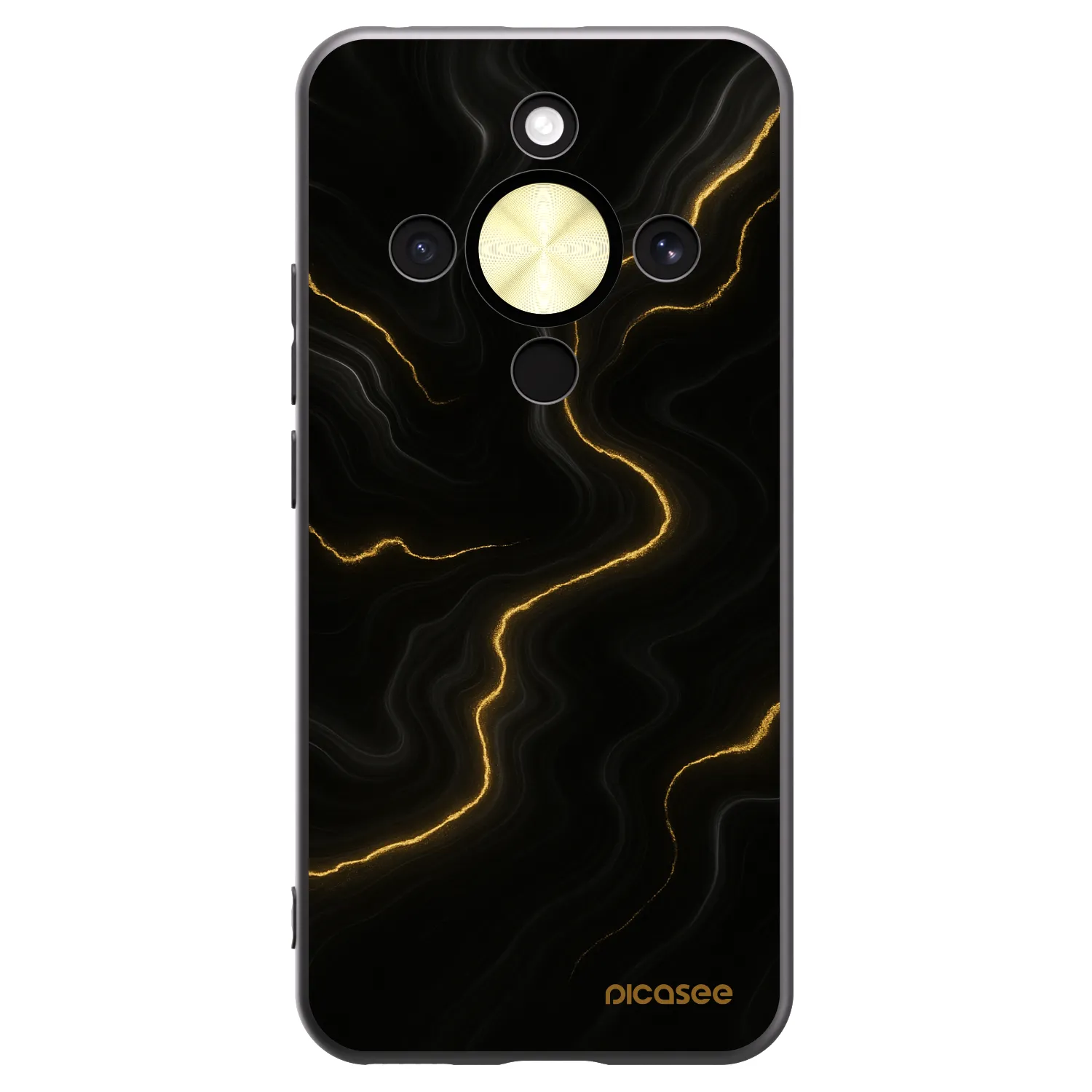 Picasee silikonski črni ovitek za Honor Magic8 Lite 5G - Thunder