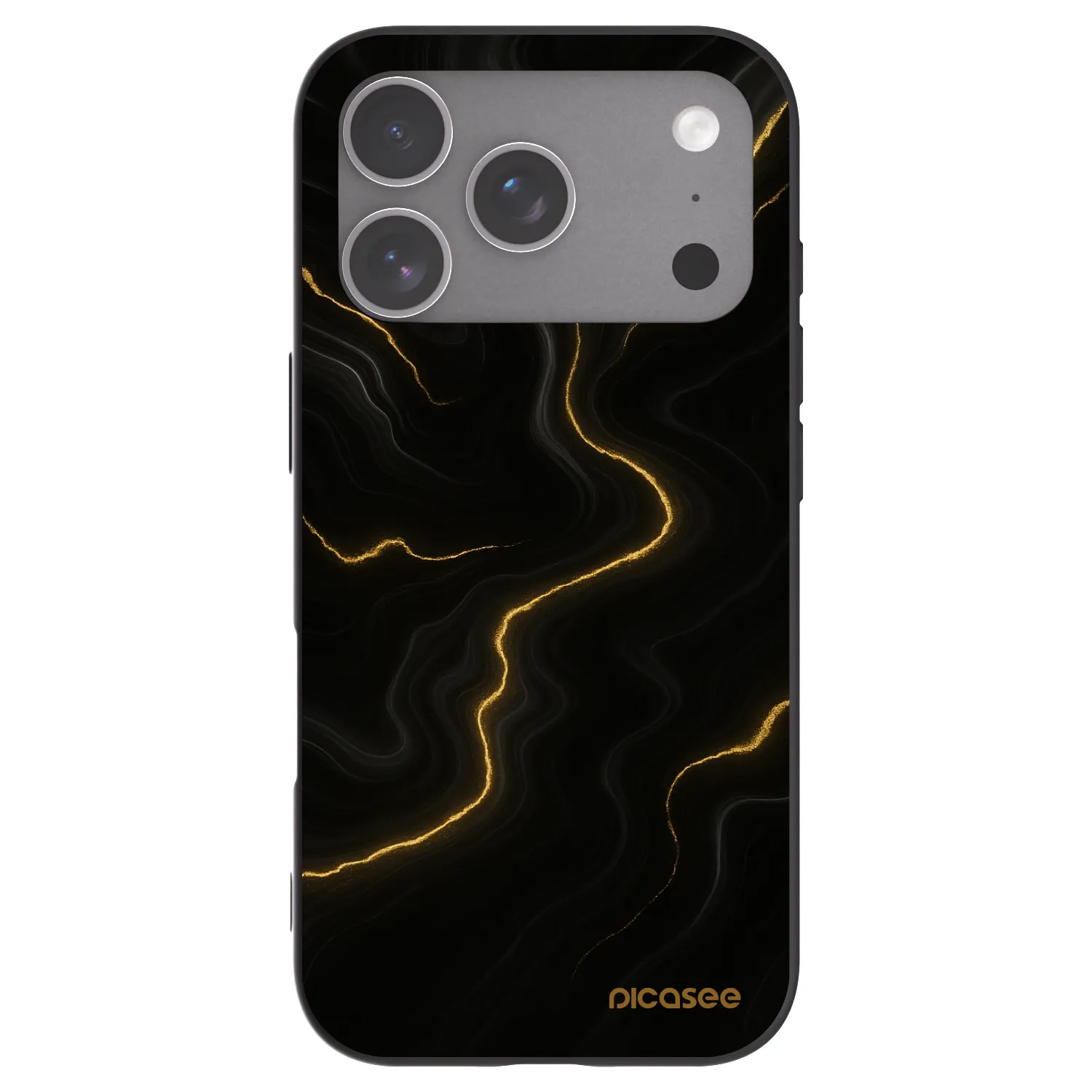 Picasee silikonski črni ovitek za Apple iPhone 18 Pro - Thunder