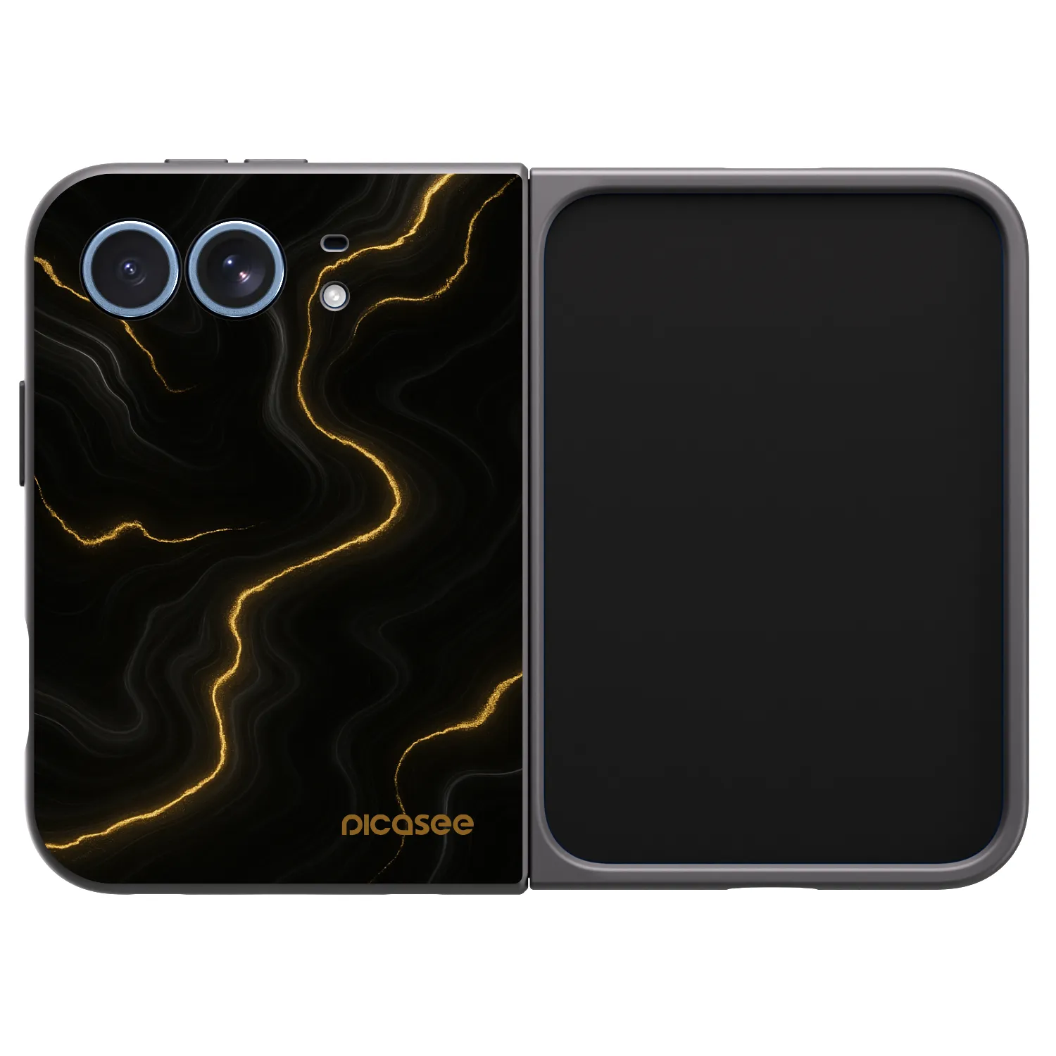 Picasee silikonski črni ovitek za Apple iPhone Duo - Thunder