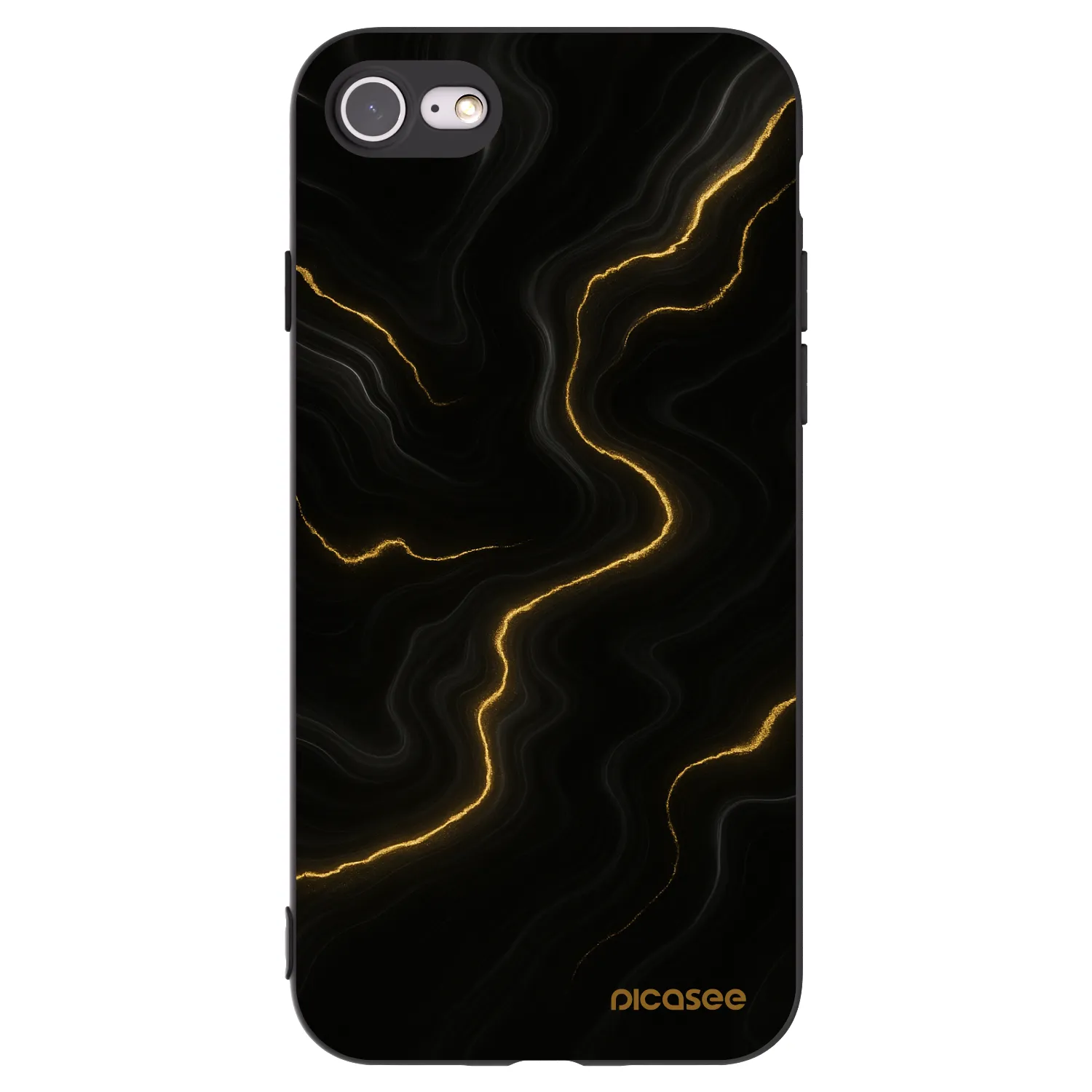 Picasee silikonski črni ovitek za Apple iPhone SE 2020 - Thunder