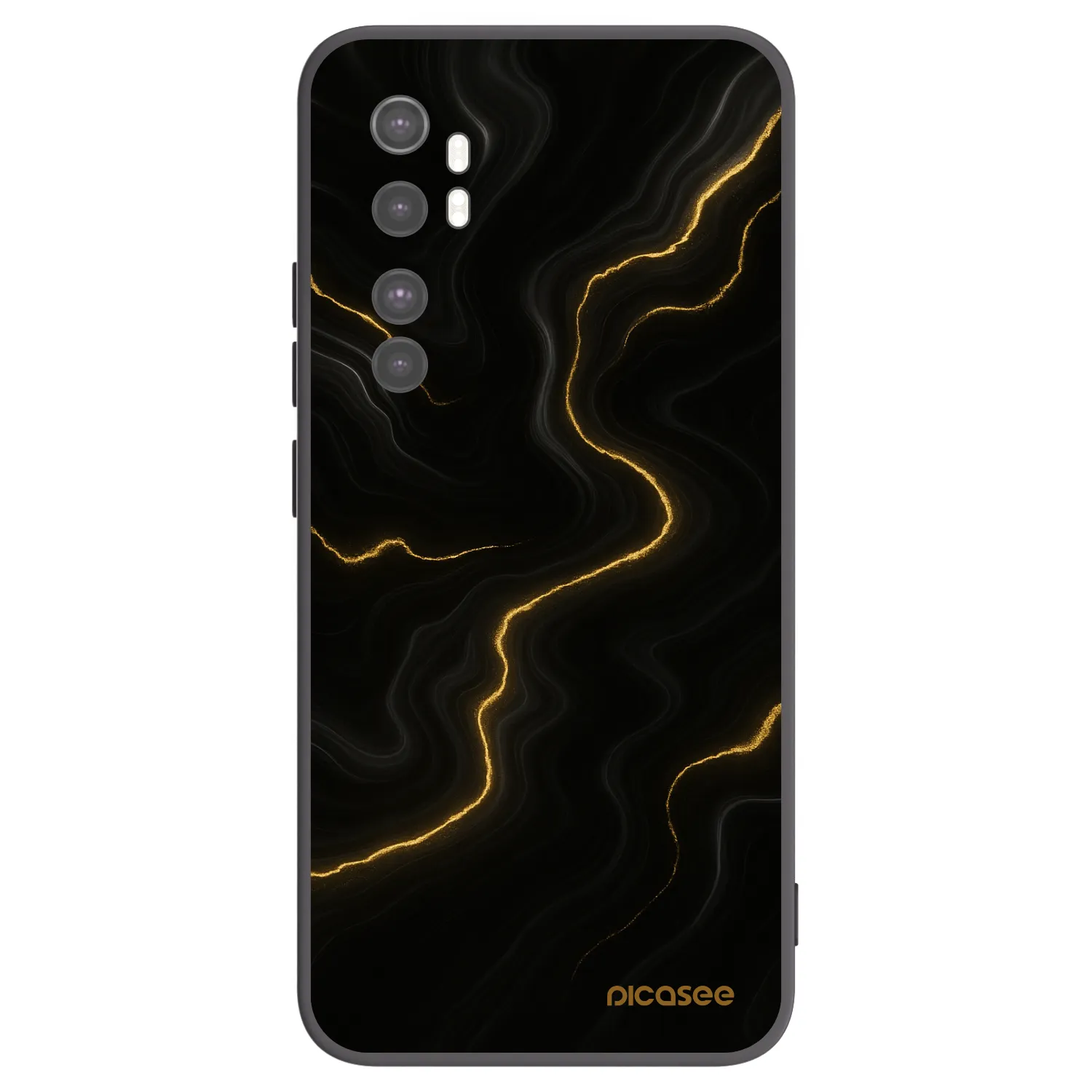 Picasee silikonski črni ovitek za Xiaomi Mi Note 10 Lite - Thunder