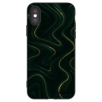 Picasee silikonski črni ovitek za Apple iPhone X/XS - Vawes