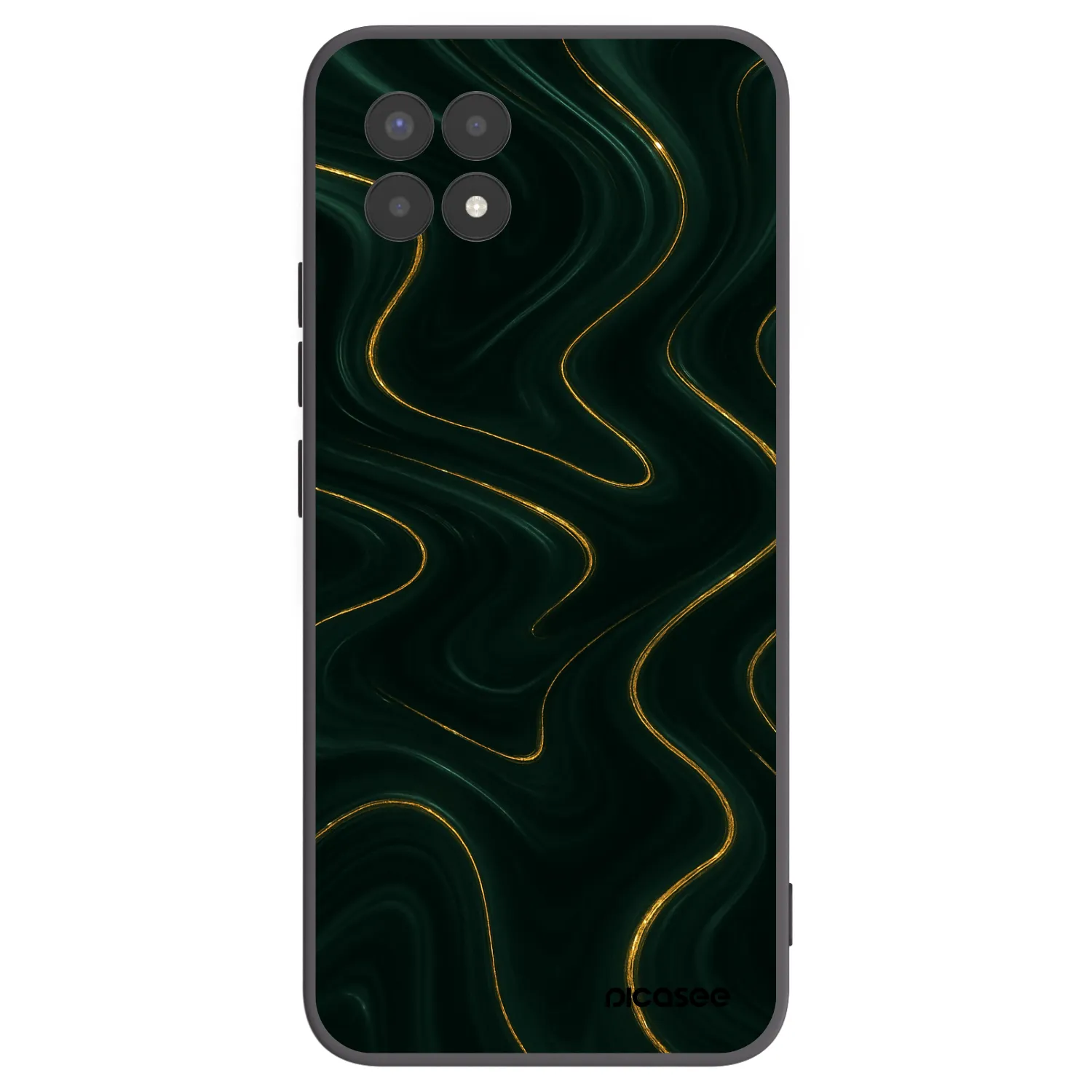 Picasee silikonski črni ovitek za Realme 8i - Vawes