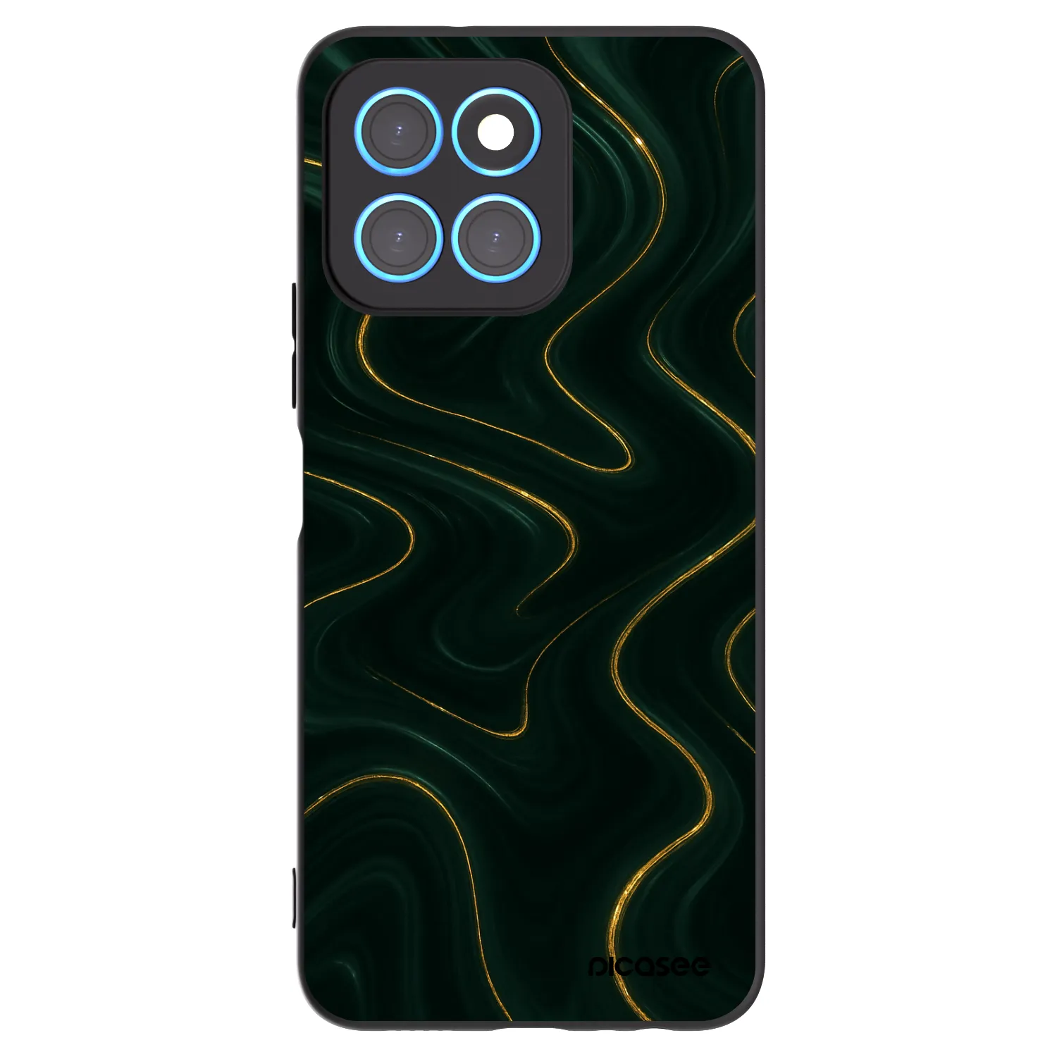 Picasee silikonski črni ovitek za Honor X8 5G - Vawes