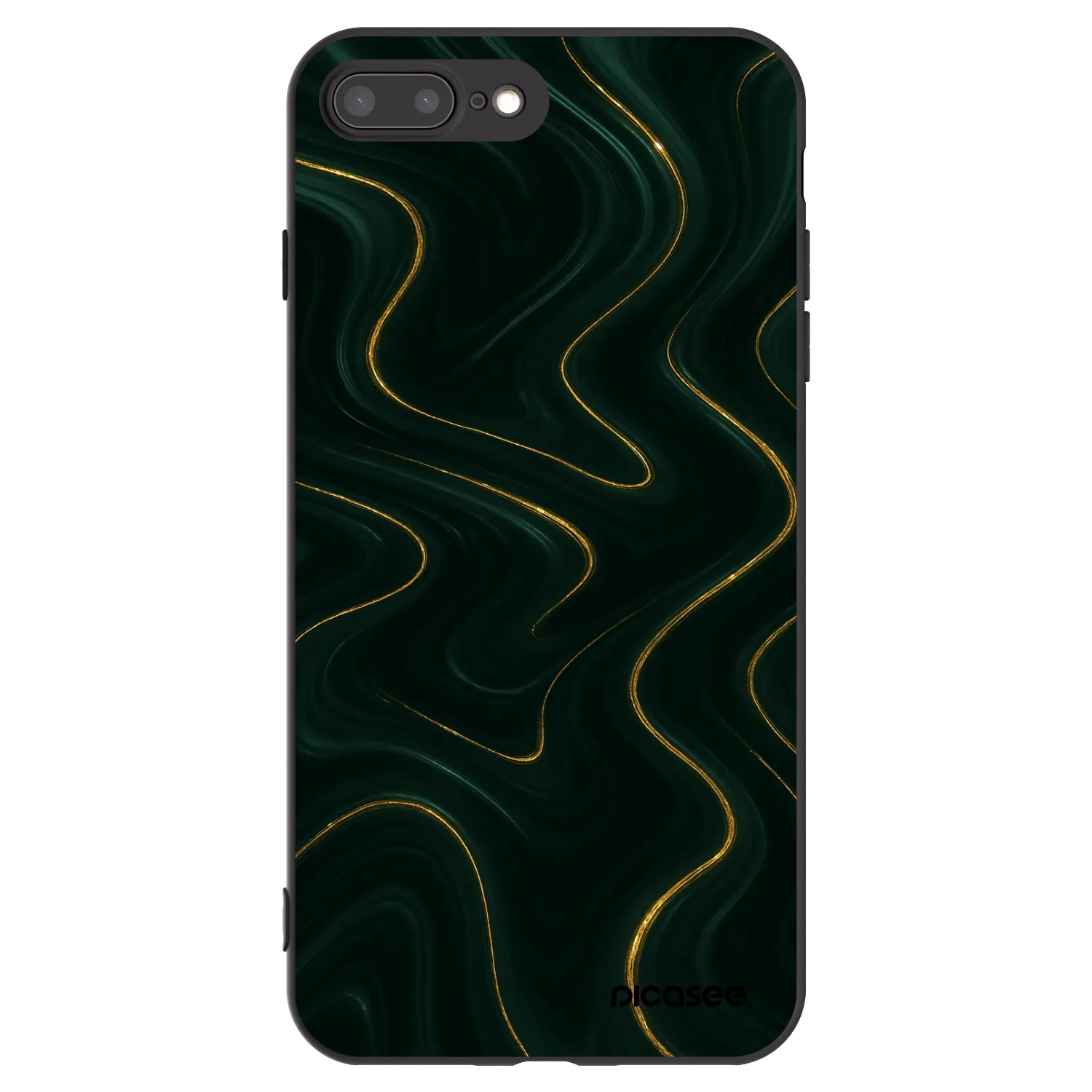 Picasee silikonski črni ovitek za Apple iPhone 7 Plus - Vawes