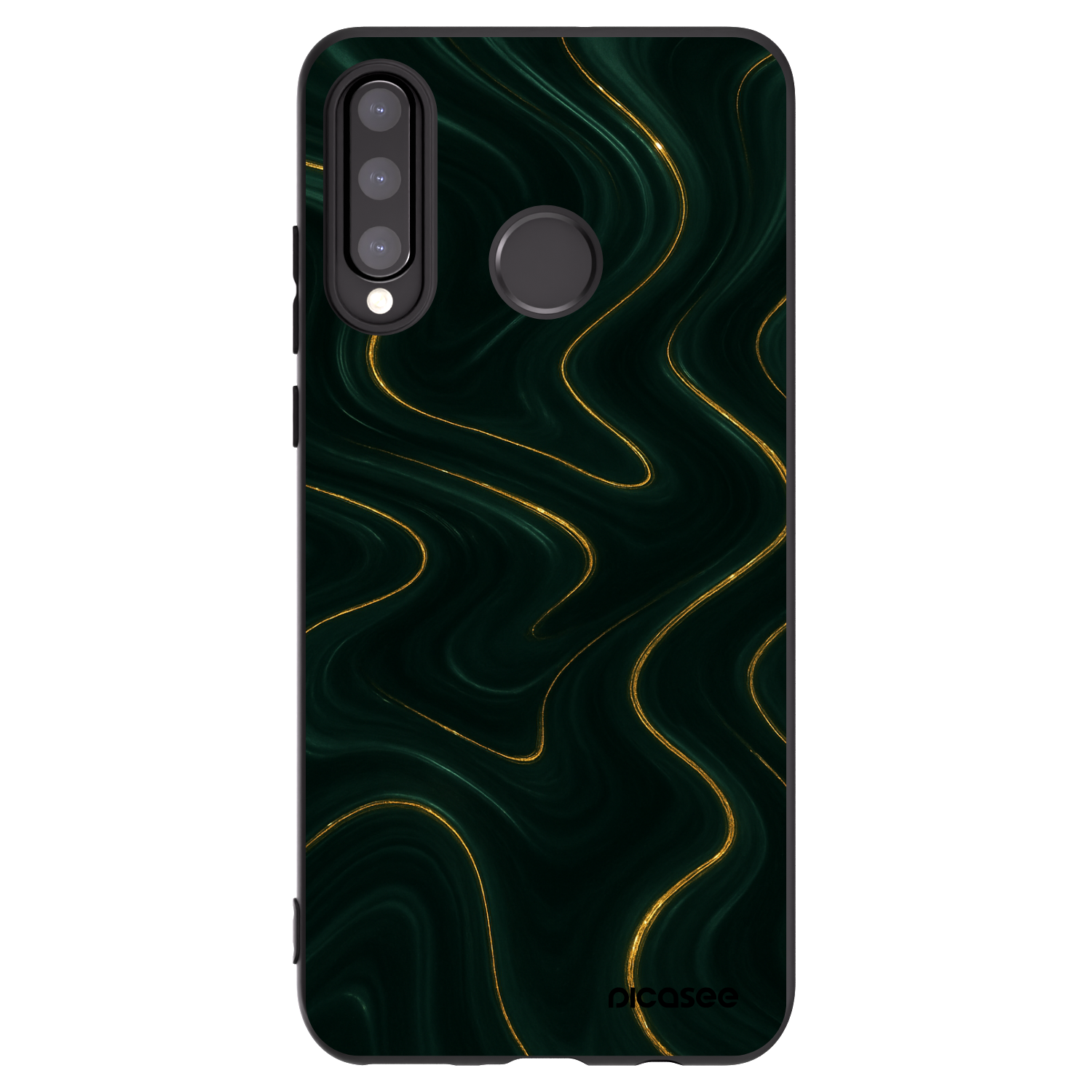 Picasee silikonski črni ovitek za Huawei P30 Lite - Vawes