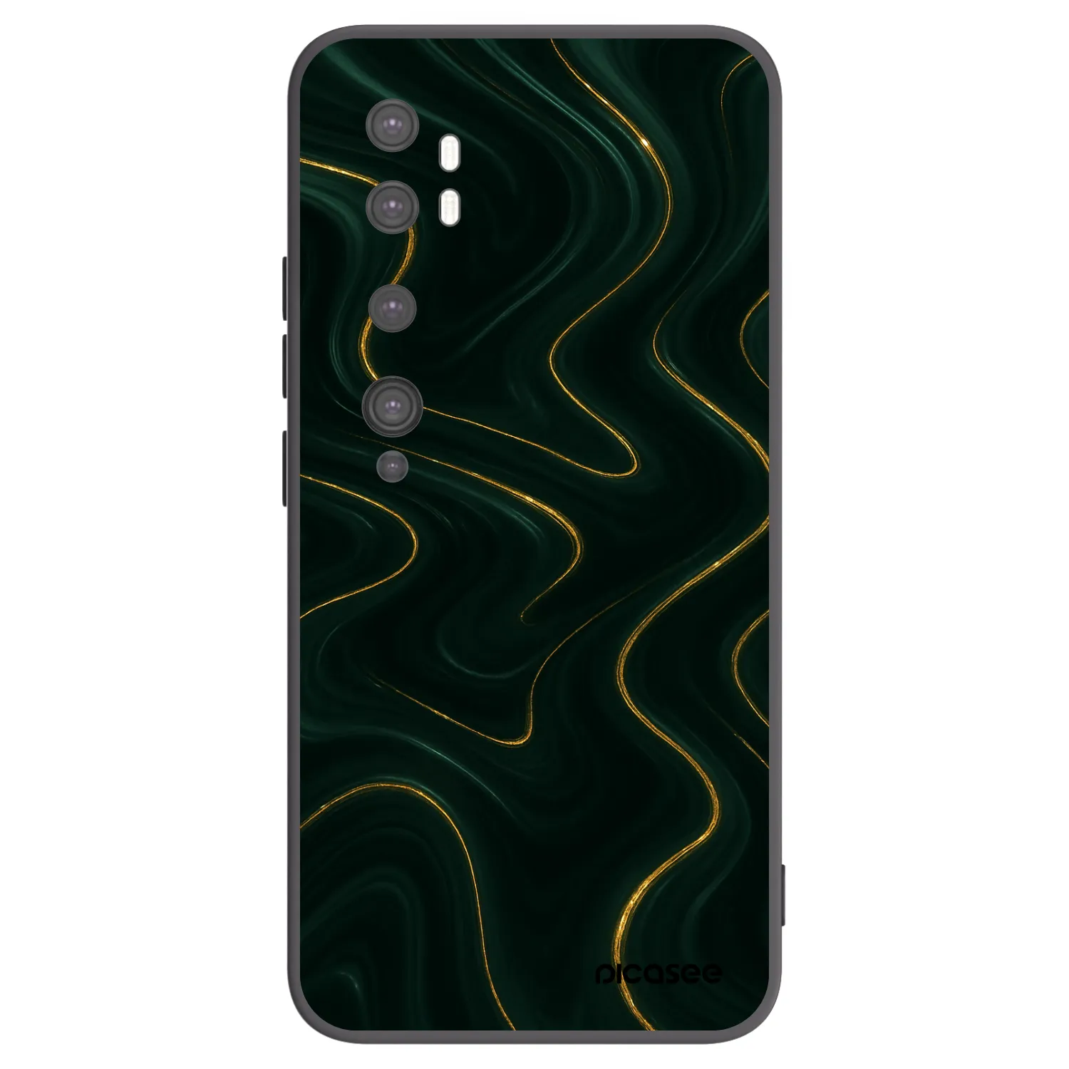 Picasee silikonski črni ovitek za Xiaomi Mi Note 10 (Pro) - Vawes