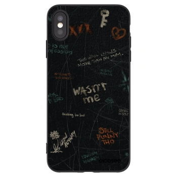 Picasee silikonski črni ovitek za Apple iPhone XS Max - CONFESSION