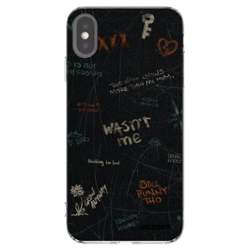 Picasee silikonski prozorni ovitek za Apple iPhone XS Max - CONFESSION