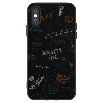 Picasee silikonski črni ovitek za Apple iPhone X/XS - CONFESSION