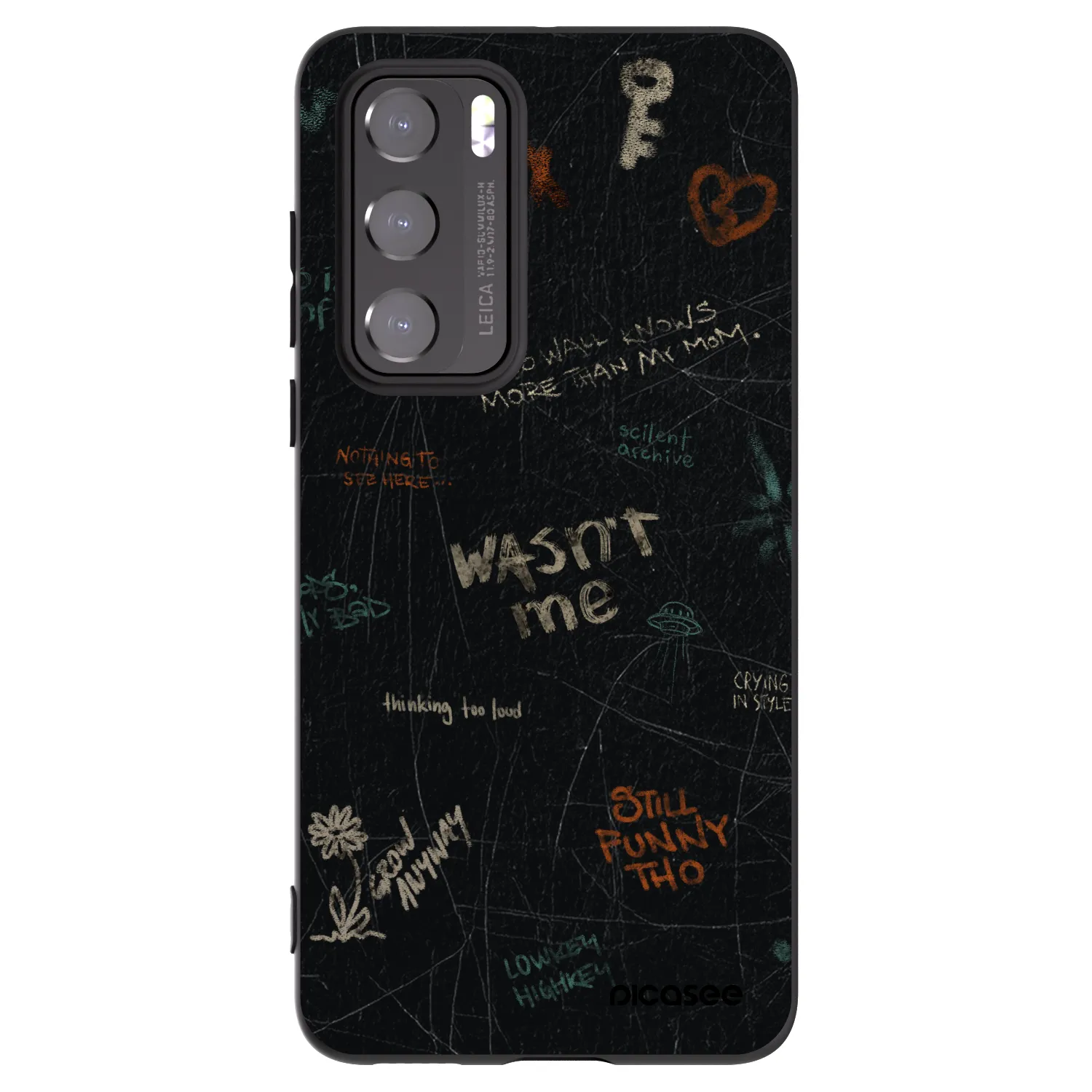 Picasee silikonski črni ovitek za Huawei P40 - CONFESSION