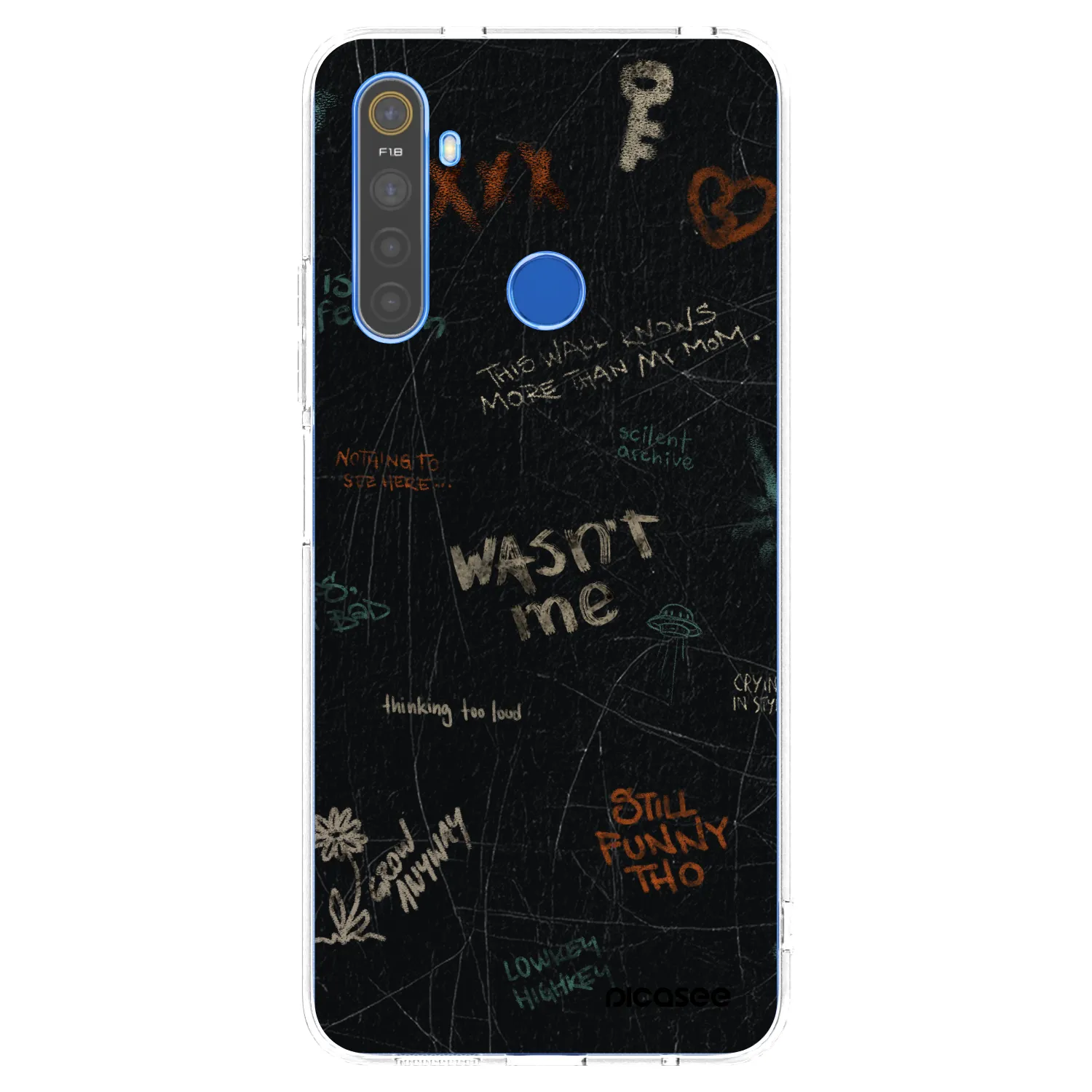 Picasee silikonski prozorni ovitek za Realme 5 - CONFESSION