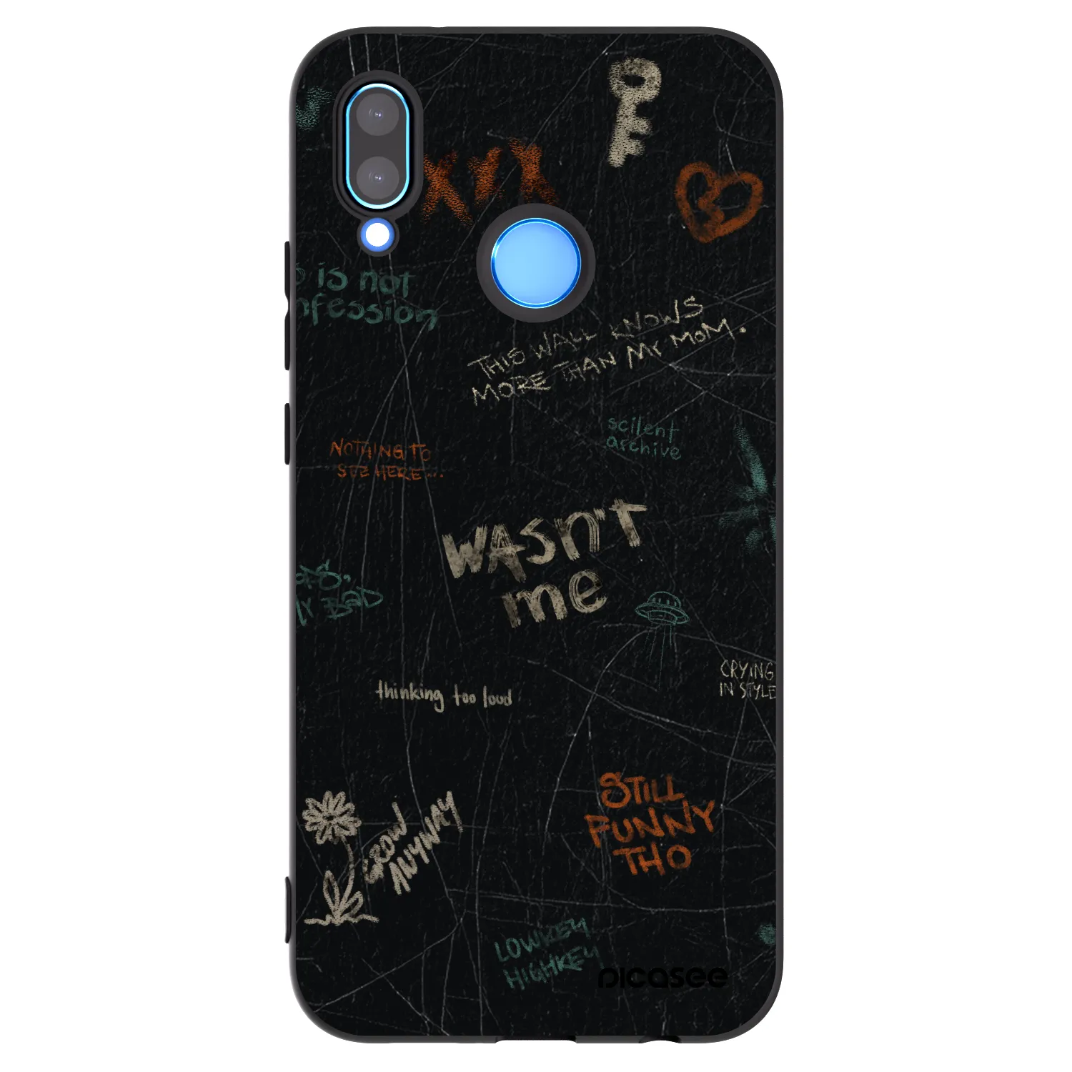 Picasee silikonski črni ovitek za Huawei P20 Lite - CONFESSION