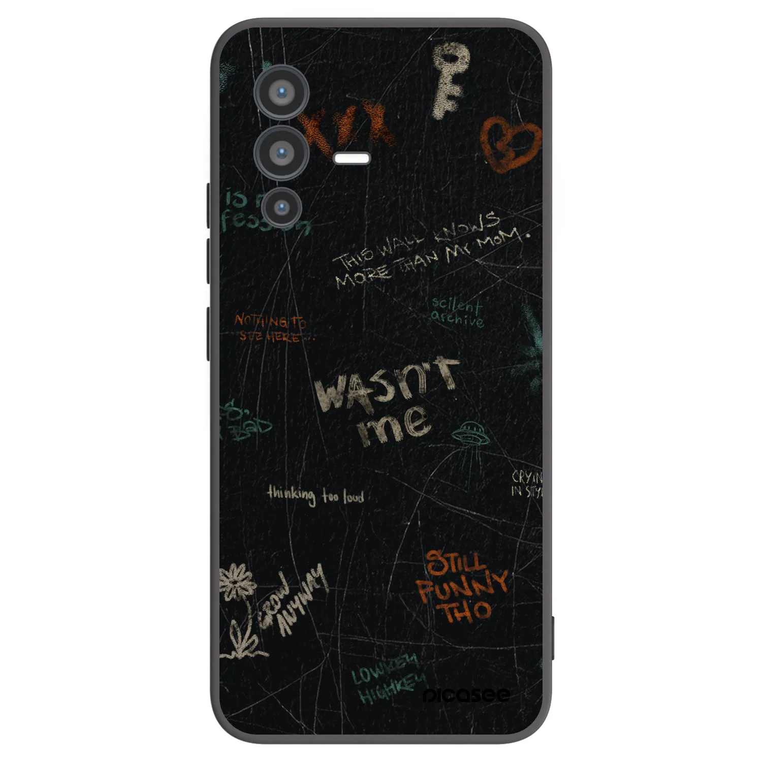 Picasee silikonski črni ovitek za Vivo V23 5G - CONFESSION