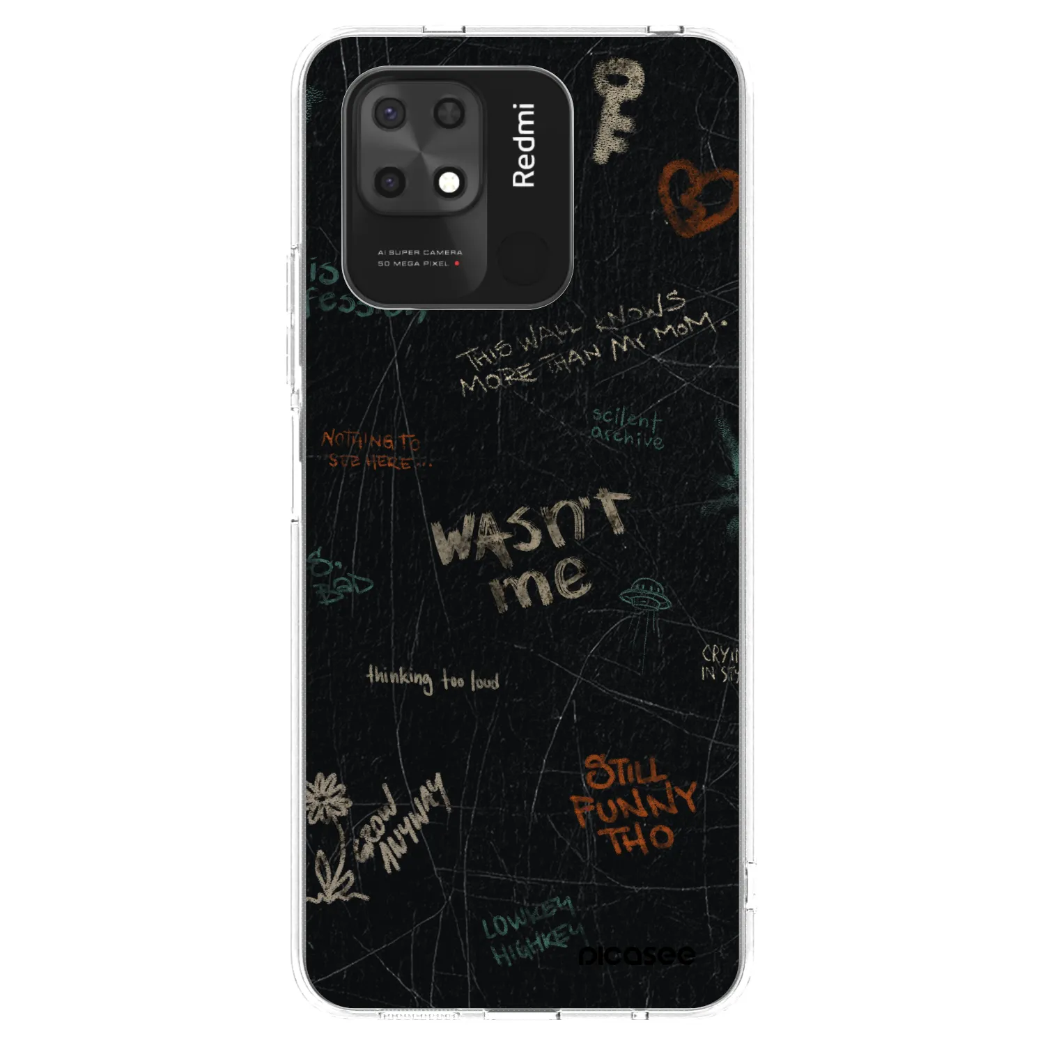 Picasee silikonski prozorni ovitek za Xiaomi Redmi 10C - CONFESSION
