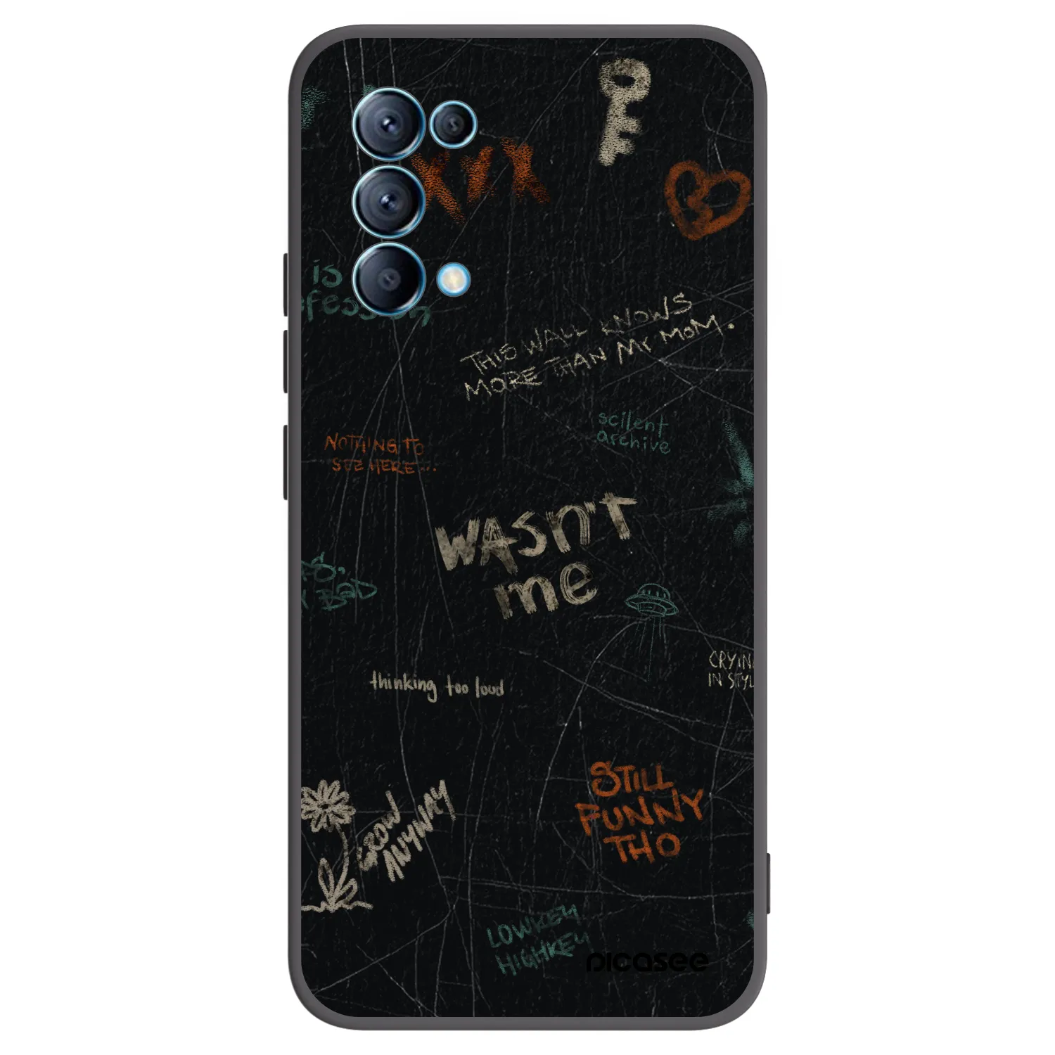 Picasee silikonski črni ovitek za OPPO Reno 5 5G - CONFESSION