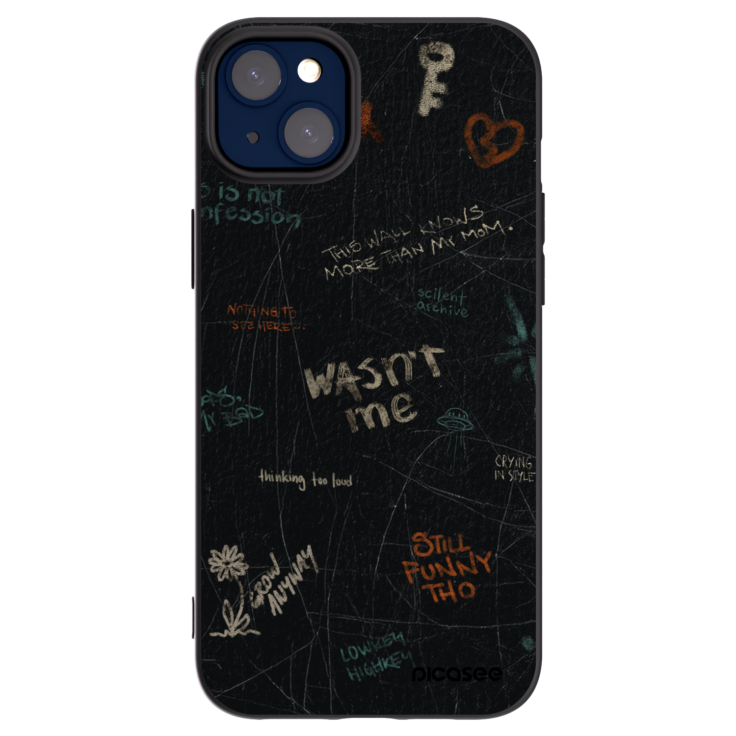 Picasee silikonski črni ovitek za Apple iPhone 14 Plus - CONFESSION