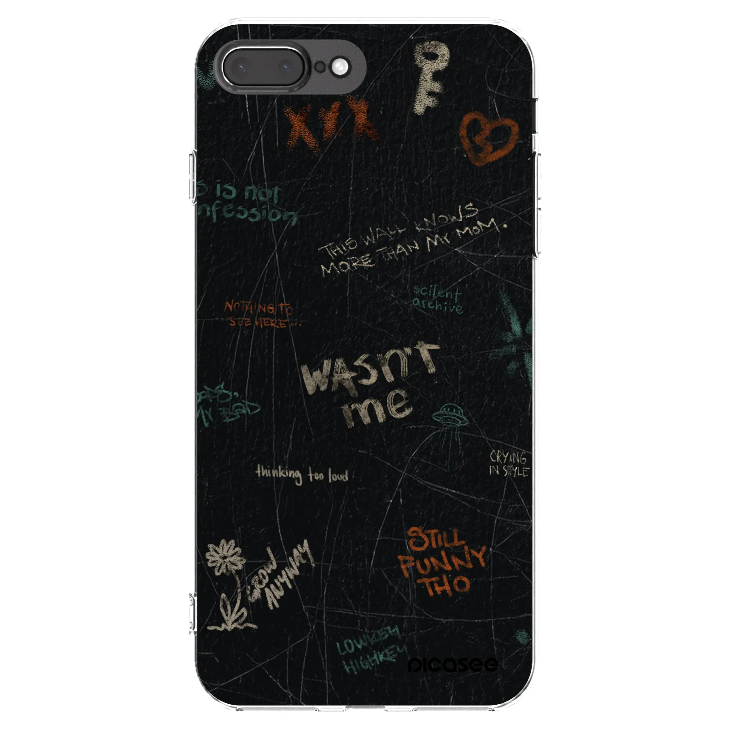 Picasee silikonski prozorni ovitek za Apple iPhone 8 Plus - CONFESSION