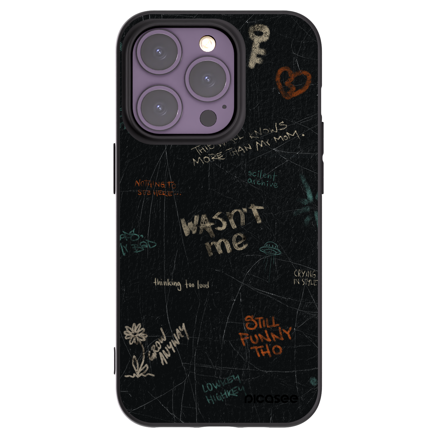 Picasee silikonski črni ovitek za Apple iPhone 14 Pro - CONFESSION