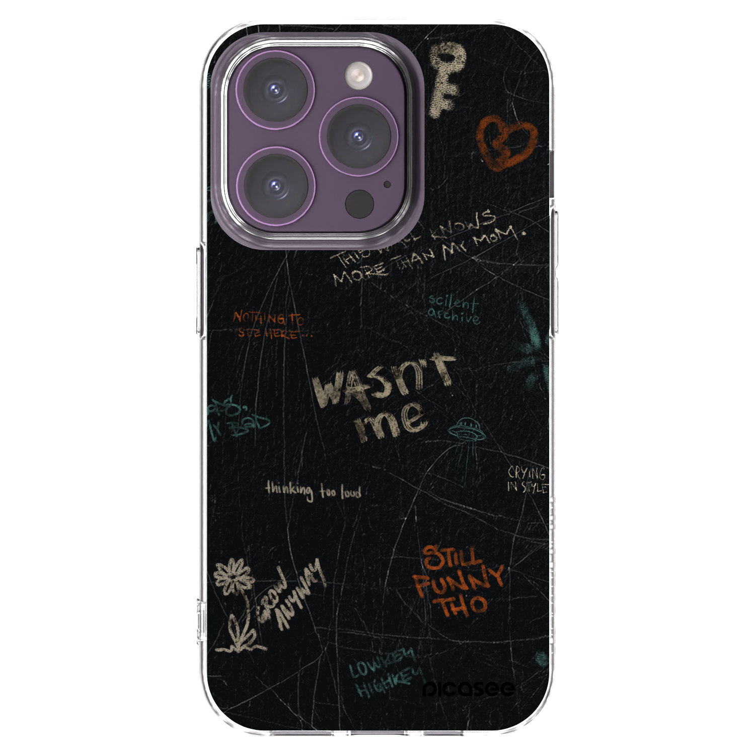 Picasee silikonski prozorni ovitek za Apple iPhone 14 Pro - CONFESSION