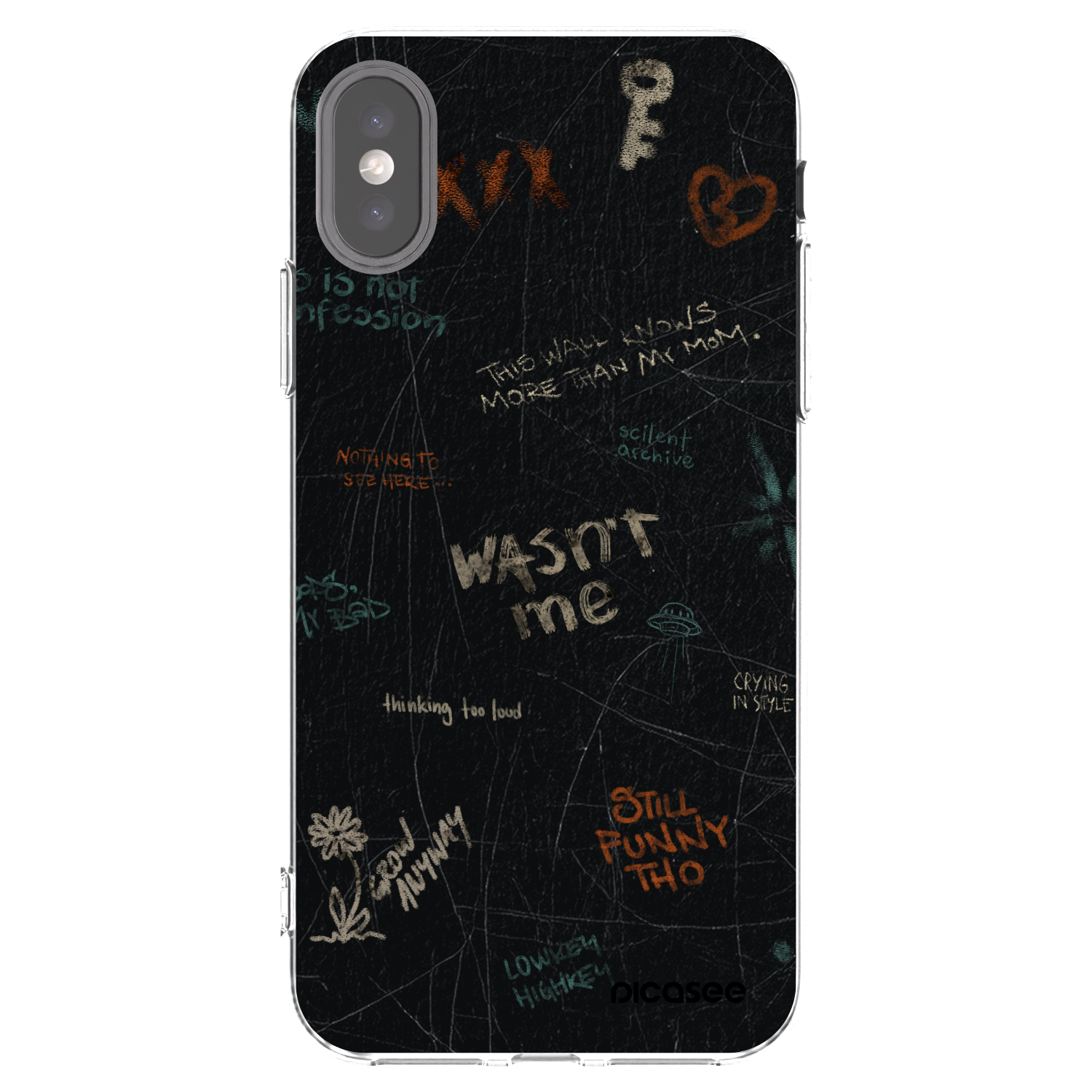 Picasee silikonski prozorni ovitek za Apple iPhone X/XS - CONFESSION
