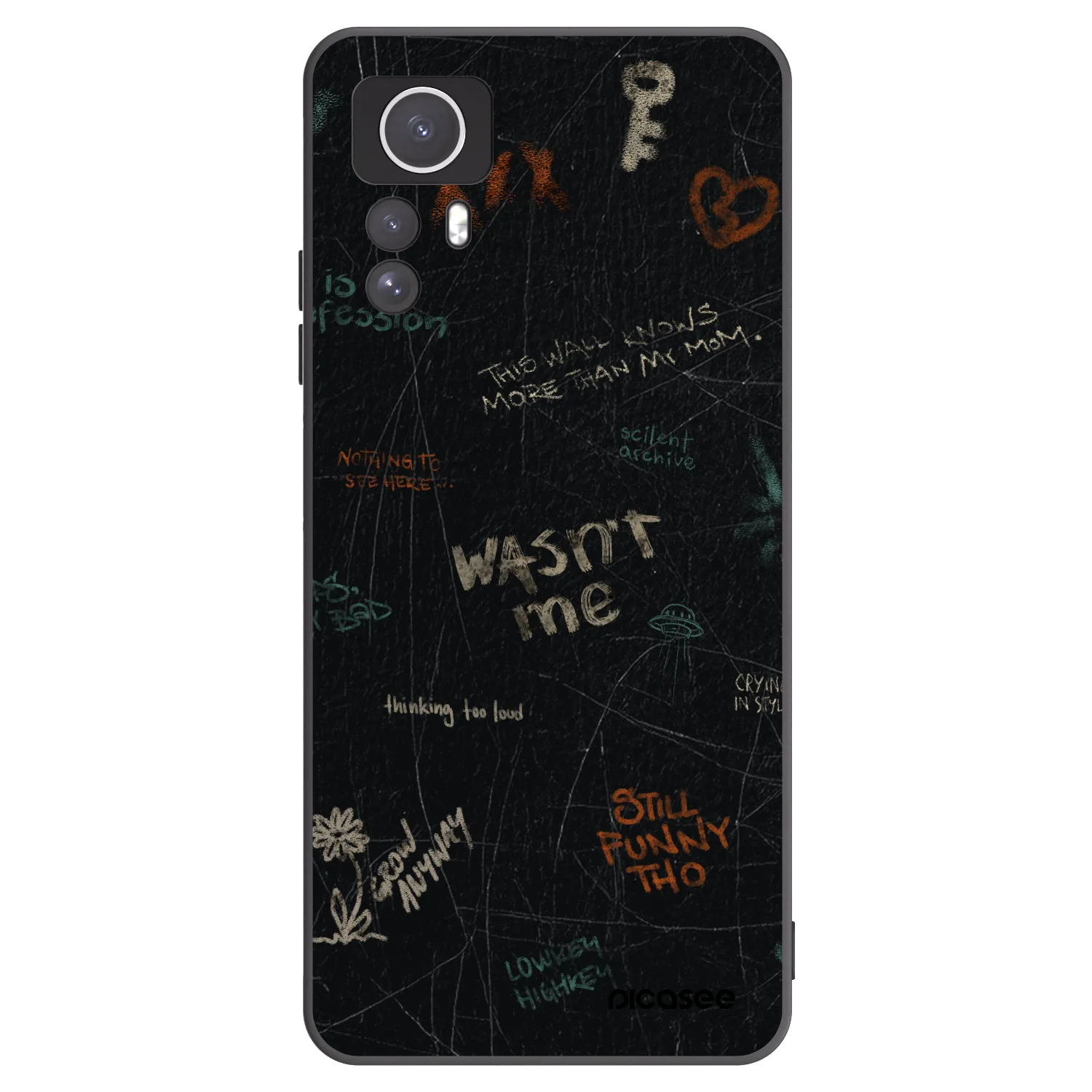 Picasee silikonski črni ovitek za Xiaomi Redmi Note 12S - CONFESSION