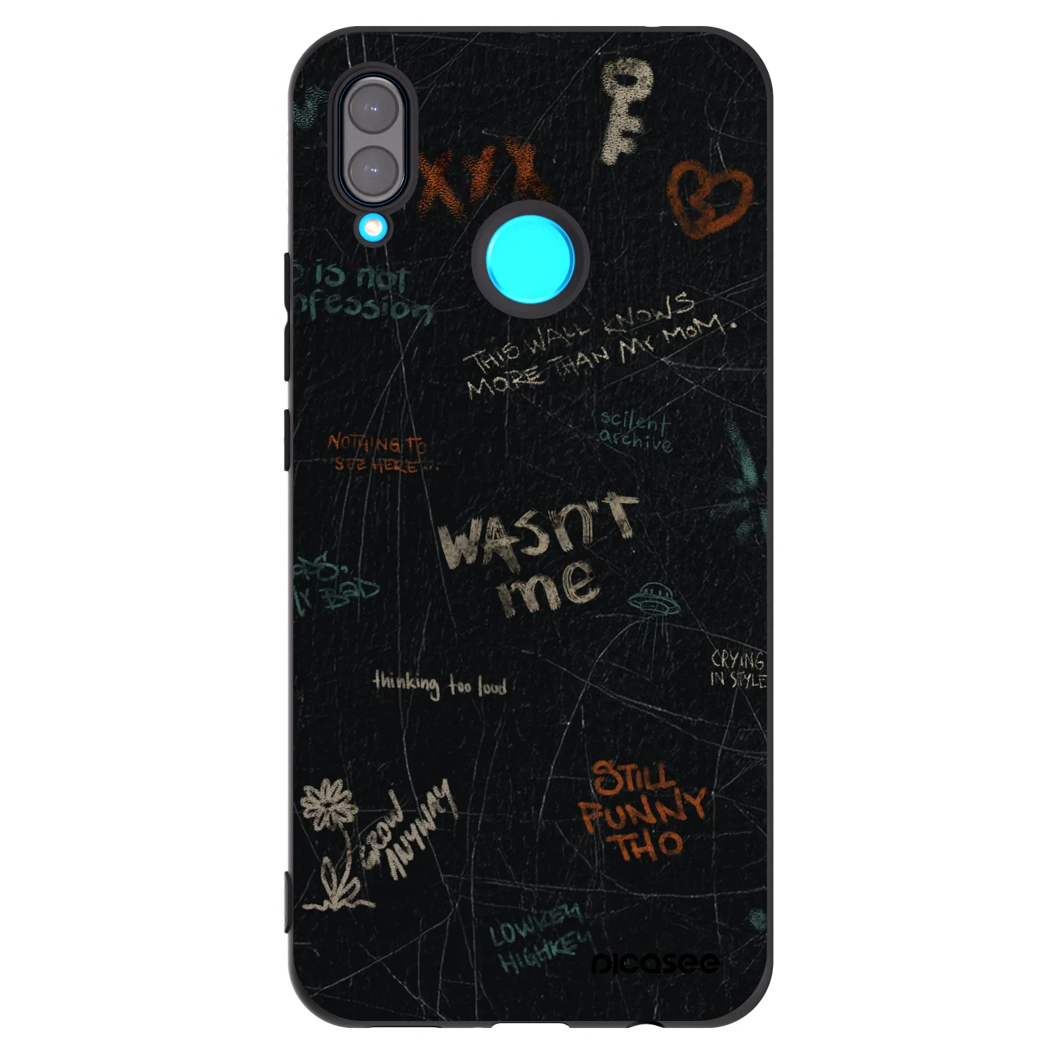 Picasee silikonski črni ovitek za Huawei Nova 3 - CONFESSION