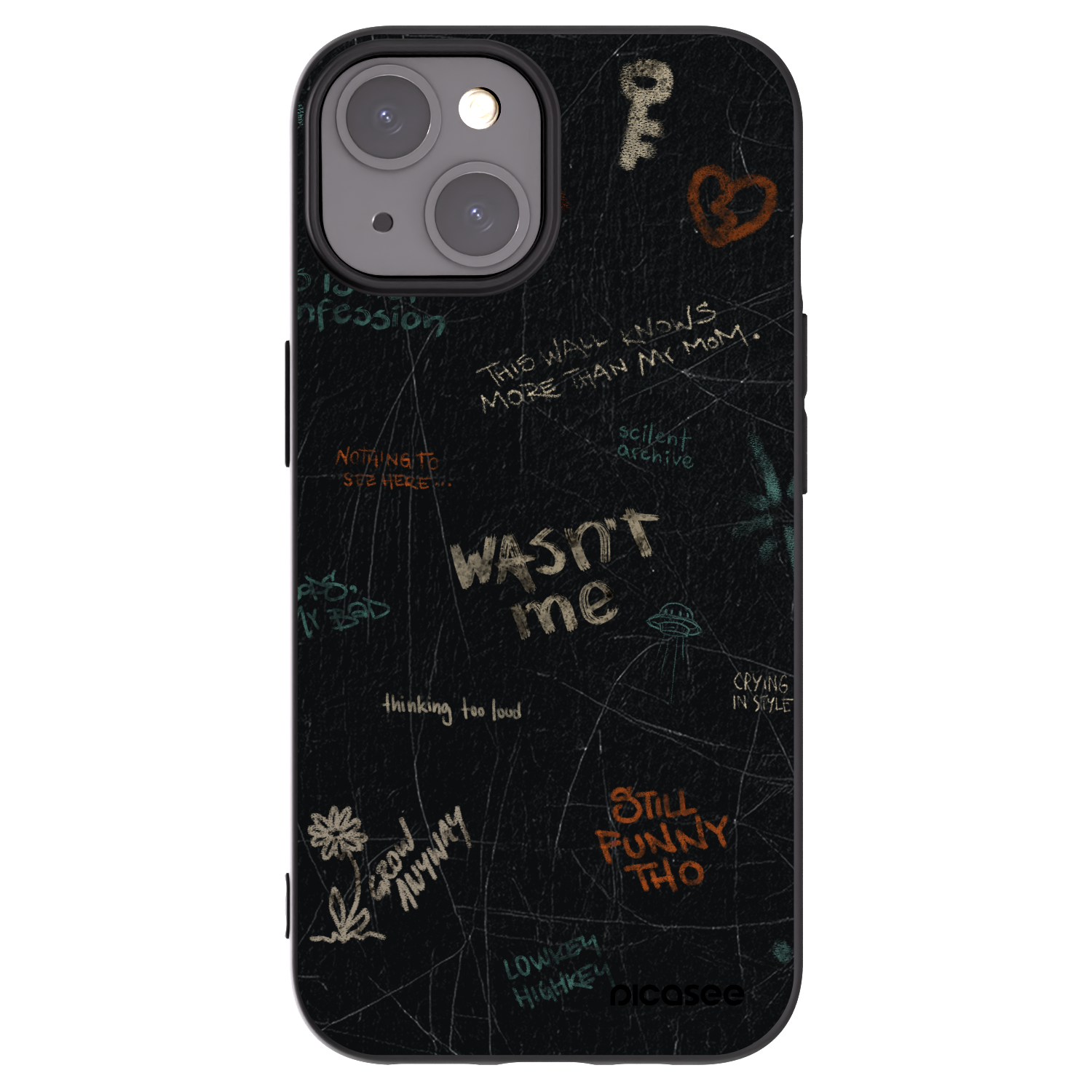 Picasee silikonski črni ovitek za Apple iPhone 15 - CONFESSION