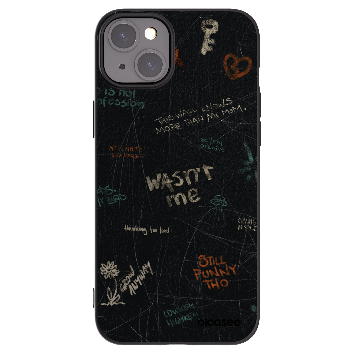 Picasee silikonski črni ovitek za Apple iPhone 15 Plus - CONFESSION