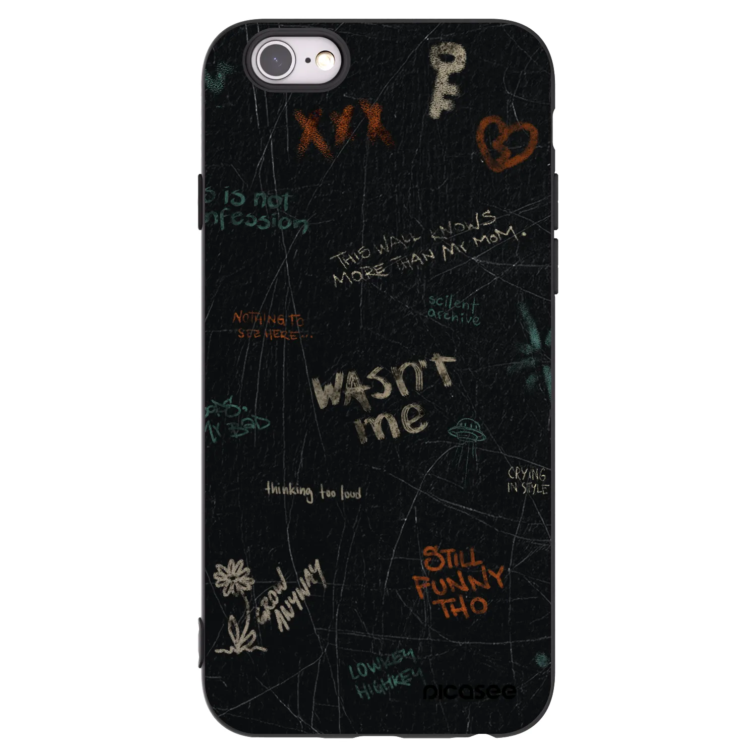 Picasee silikonski črni ovitek za Apple iPhone 6/6S - CONFESSION