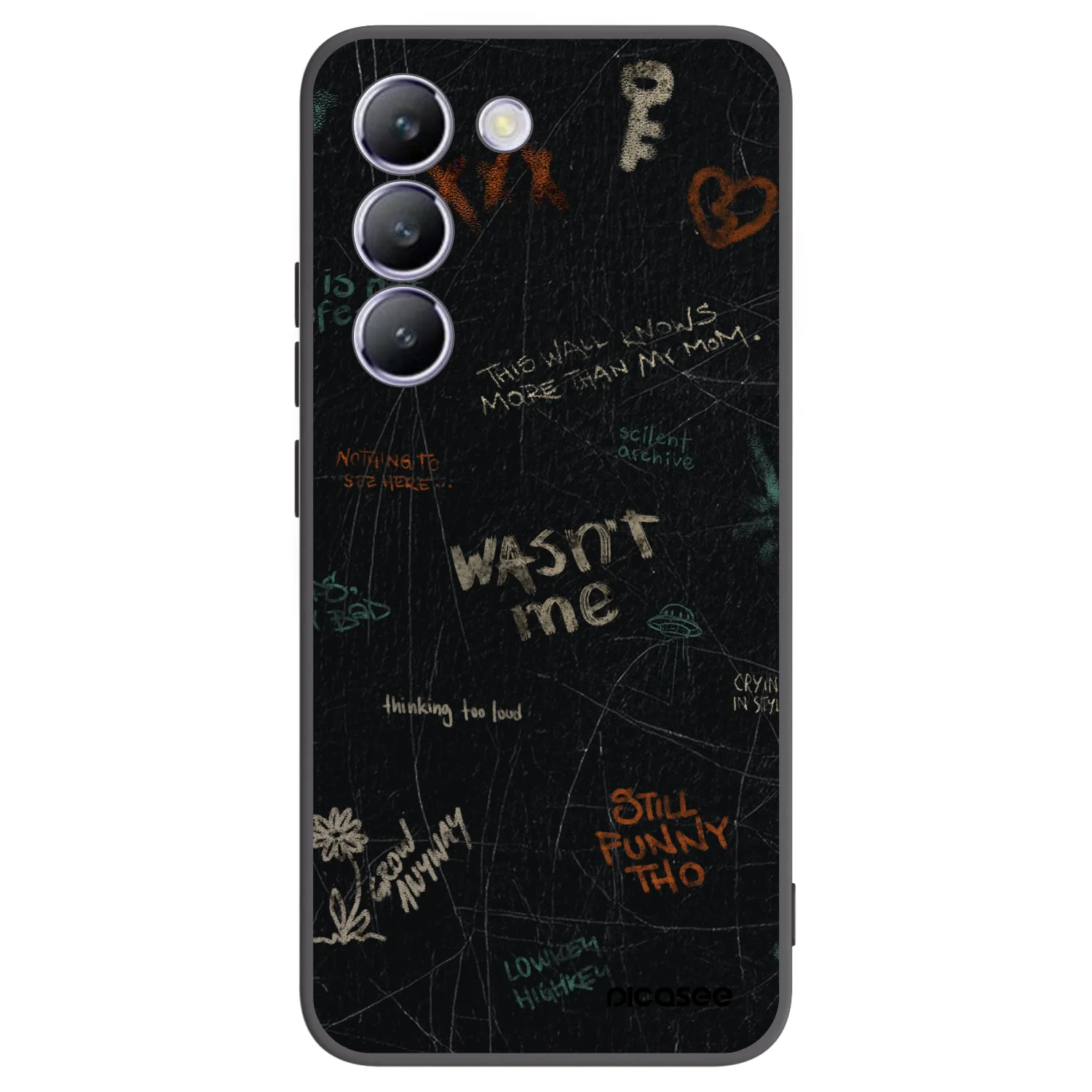 Picasee silikonski črni ovitek za Vivo V40 SE 5G - CONFESSION