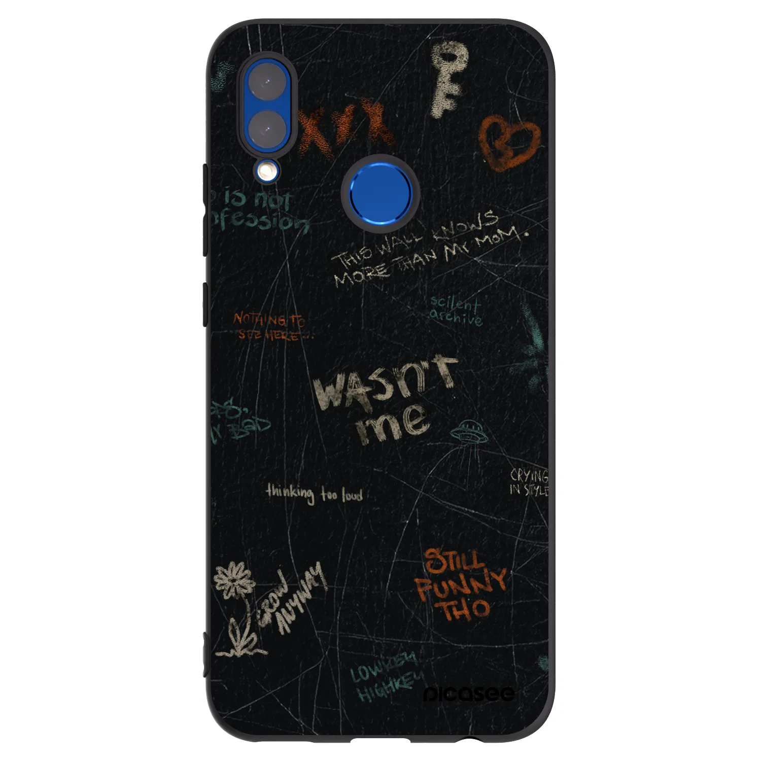 Picasee silikonski črni ovitek za Huawei P Smart 2019 - CONFESSION