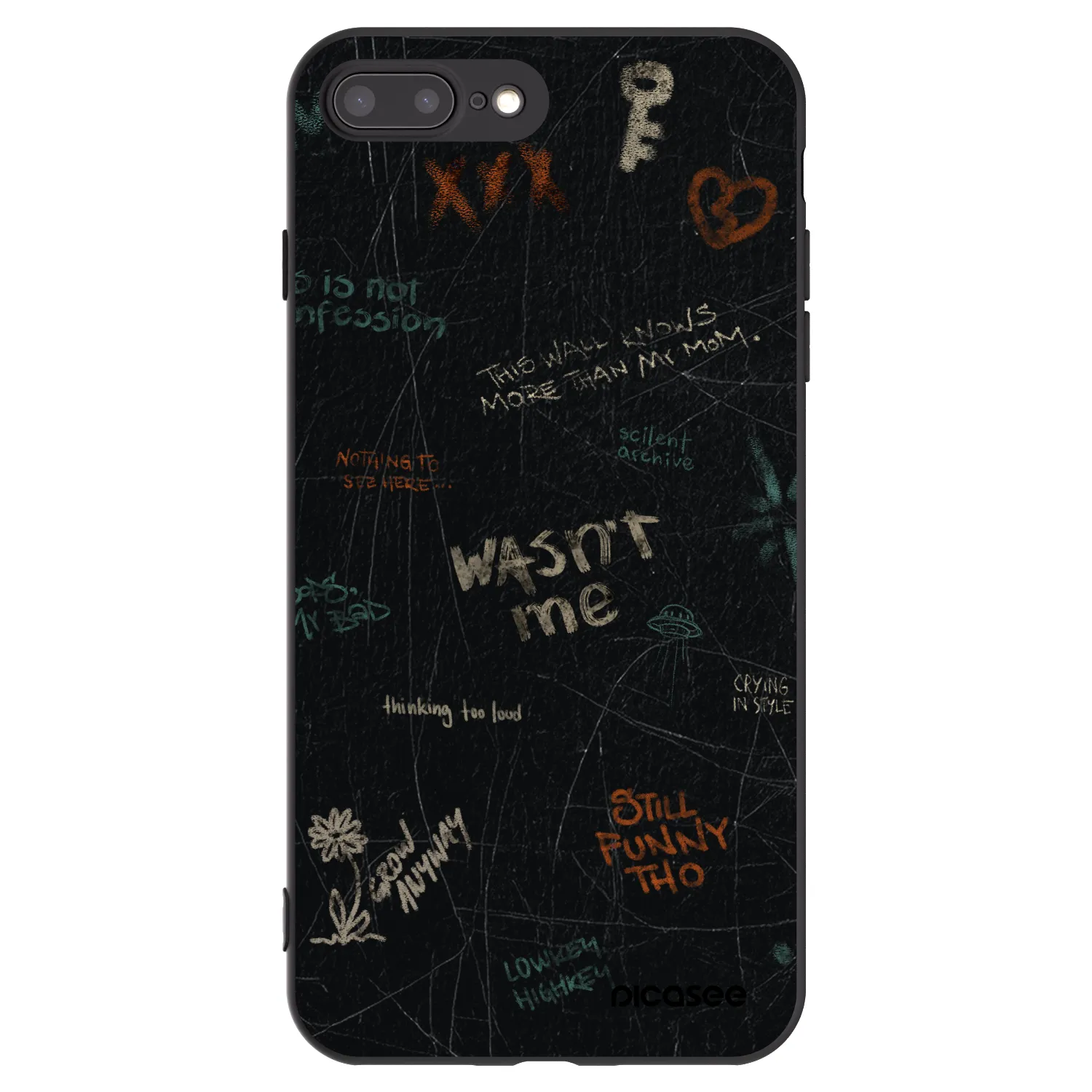 Picasee silikonski črni ovitek za Apple iPhone 8 Plus - CONFESSION