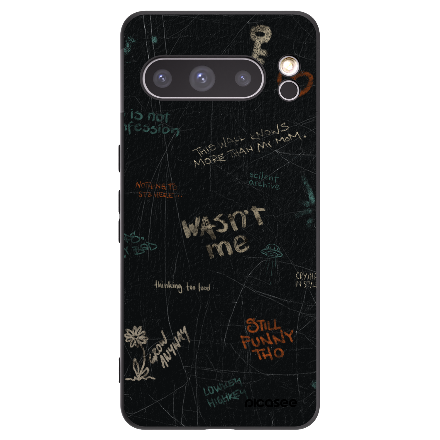Picasee silikonski črni ovitek za Google Pixel 8 Pro - CONFESSION