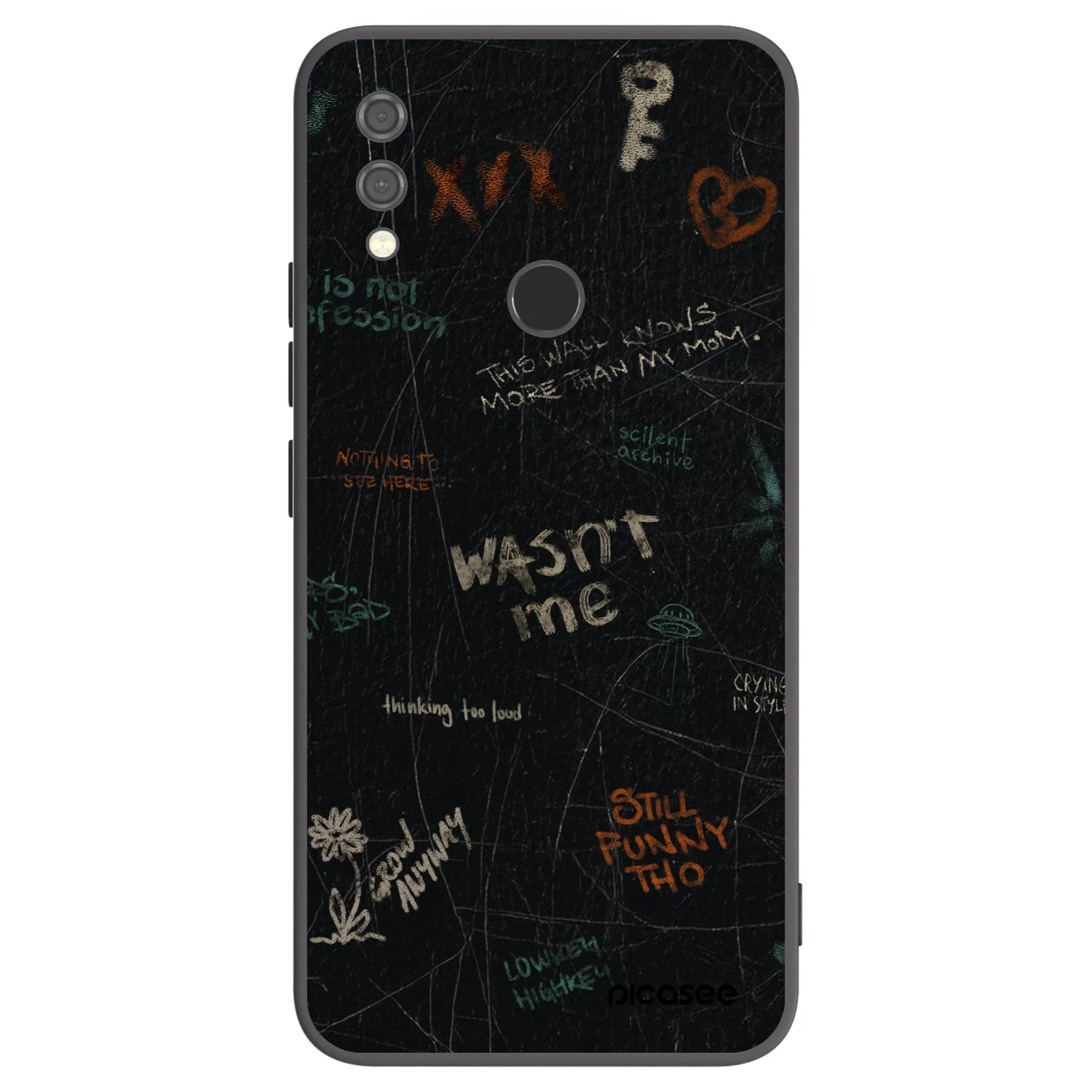 Picasee silikonski črni ovitek za Xiaomi Redmi Note 7 - CONFESSION