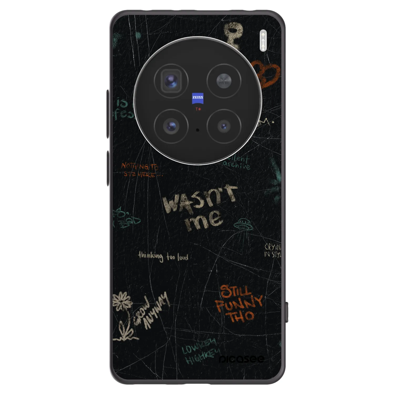 Picasee silikonski črni ovitek za Vivo X200 Pro - CONFESSION