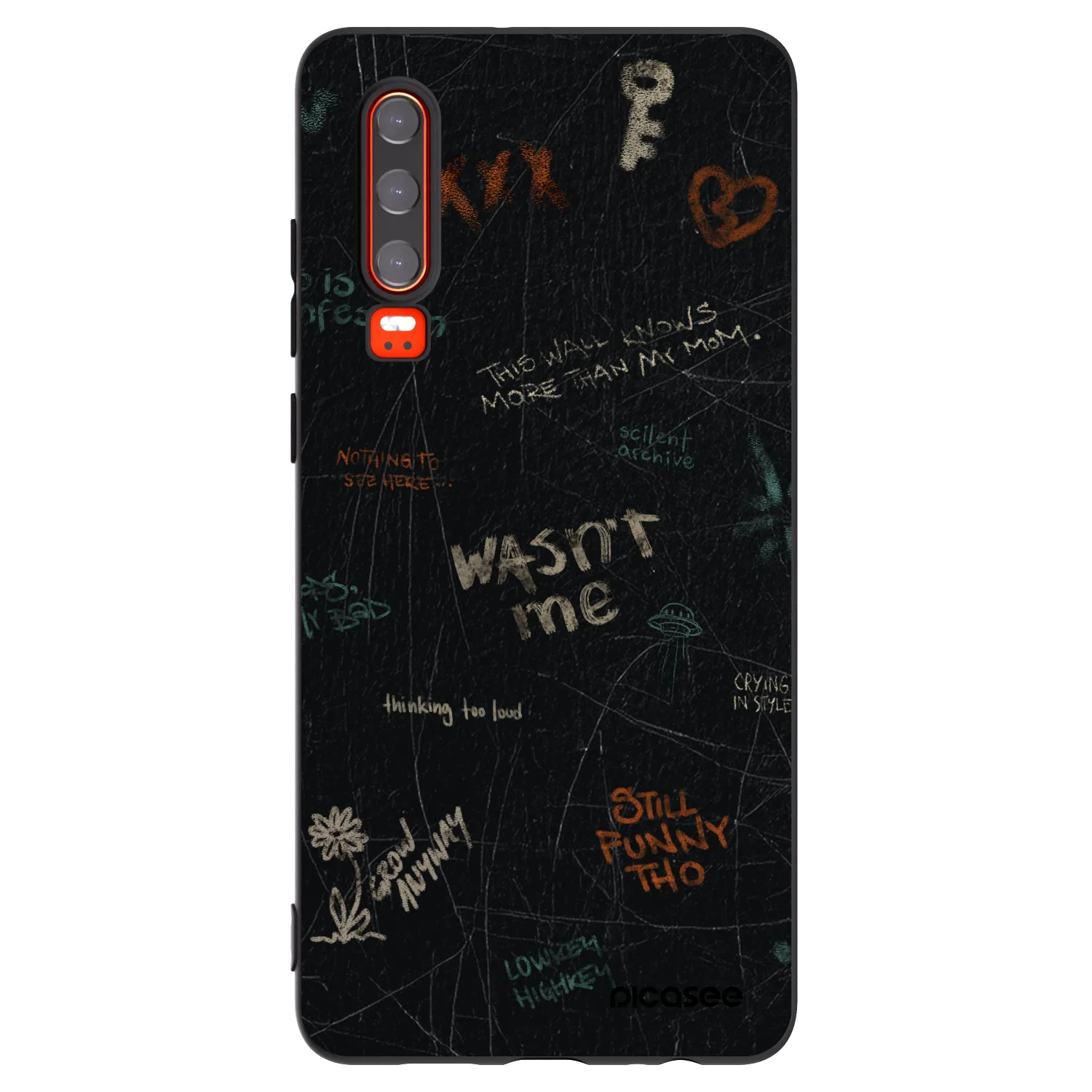 Picasee silikonski črni ovitek za Huawei P30 - CONFESSION