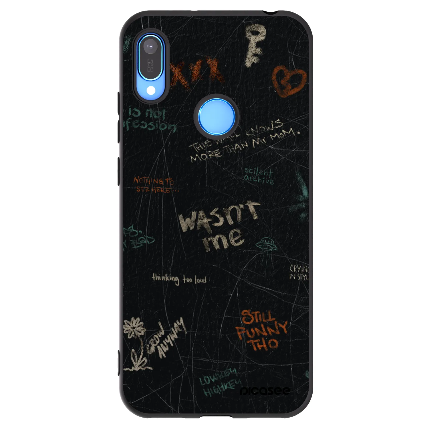 Picasee silikonski črni ovitek za Huawei Y6 2019 - CONFESSION