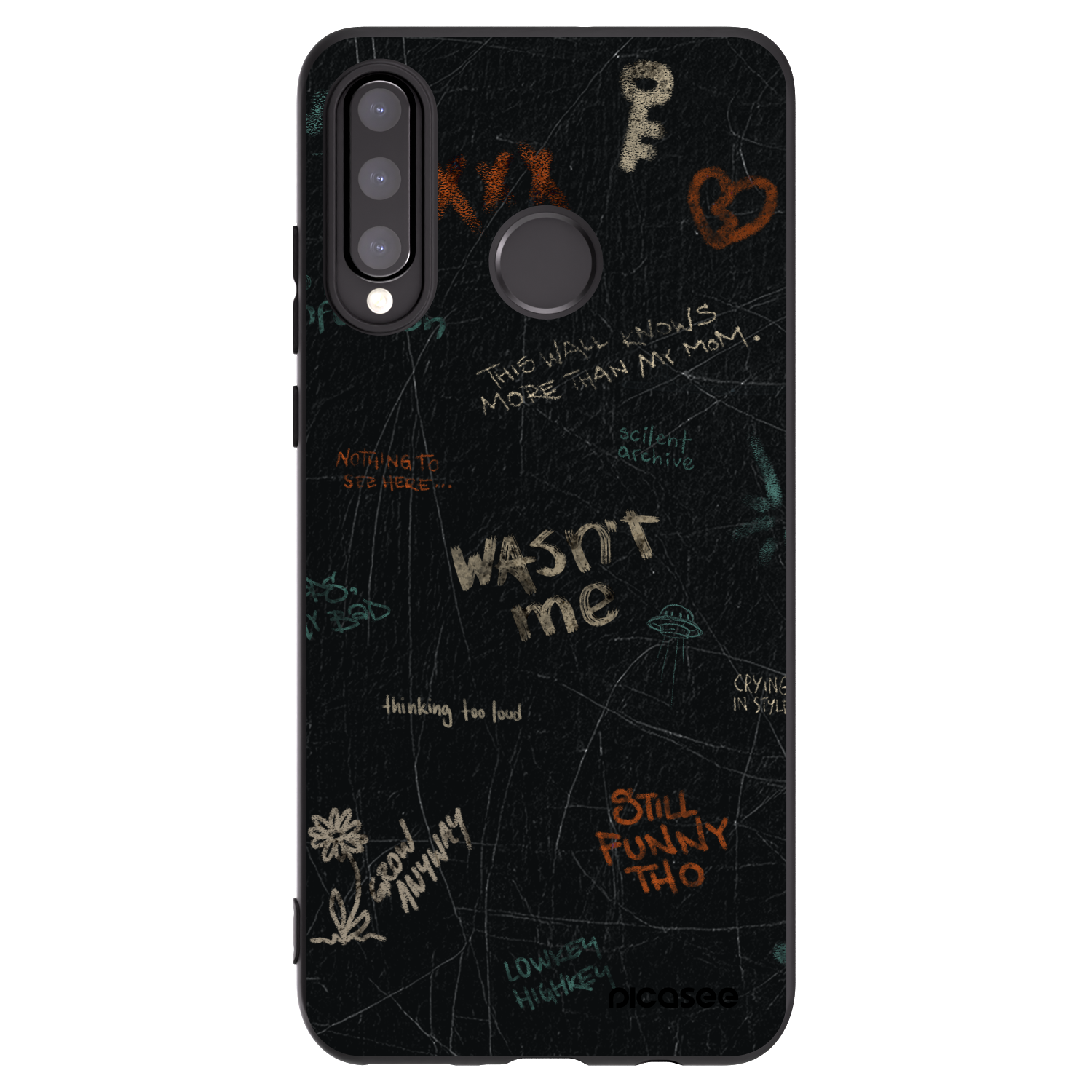 Picasee silikonski črni ovitek za Huawei P30 Lite - CONFESSION