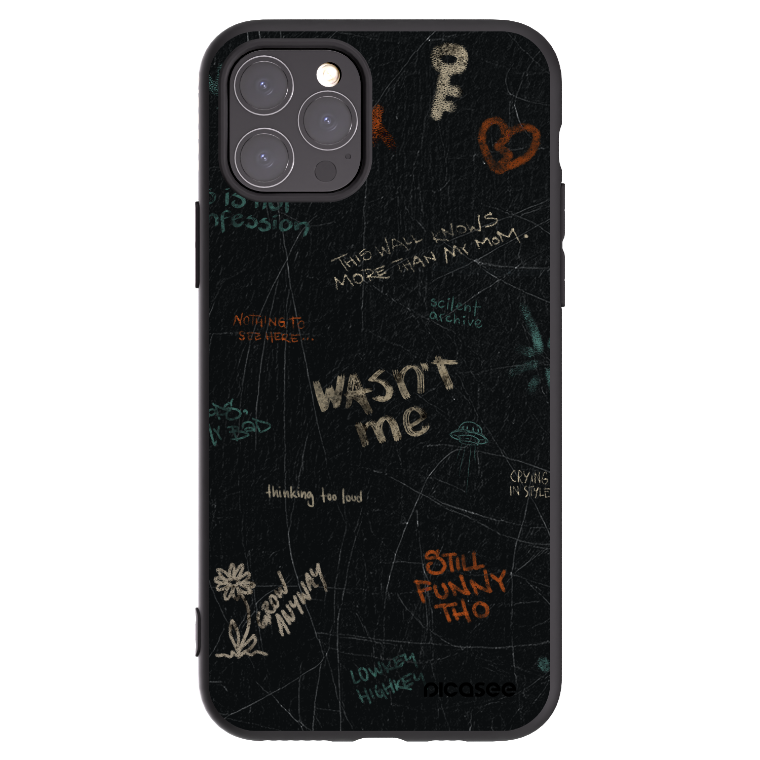 Picasee silikonski črni ovitek za Apple iPhone 11 Pro - CONFESSION