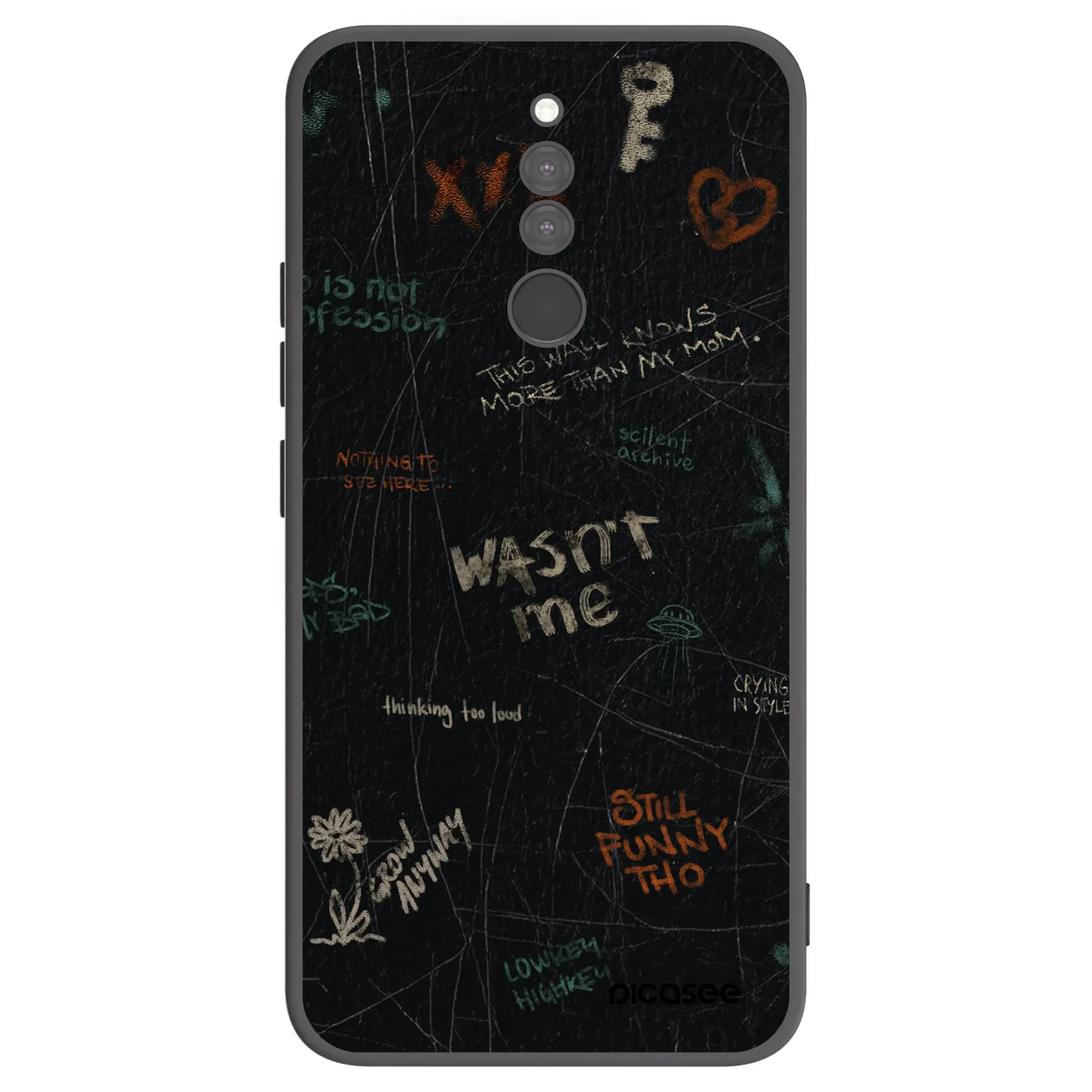 Picasee silikonski črni ovitek za Xiaomi Redmi 8 - CONFESSION