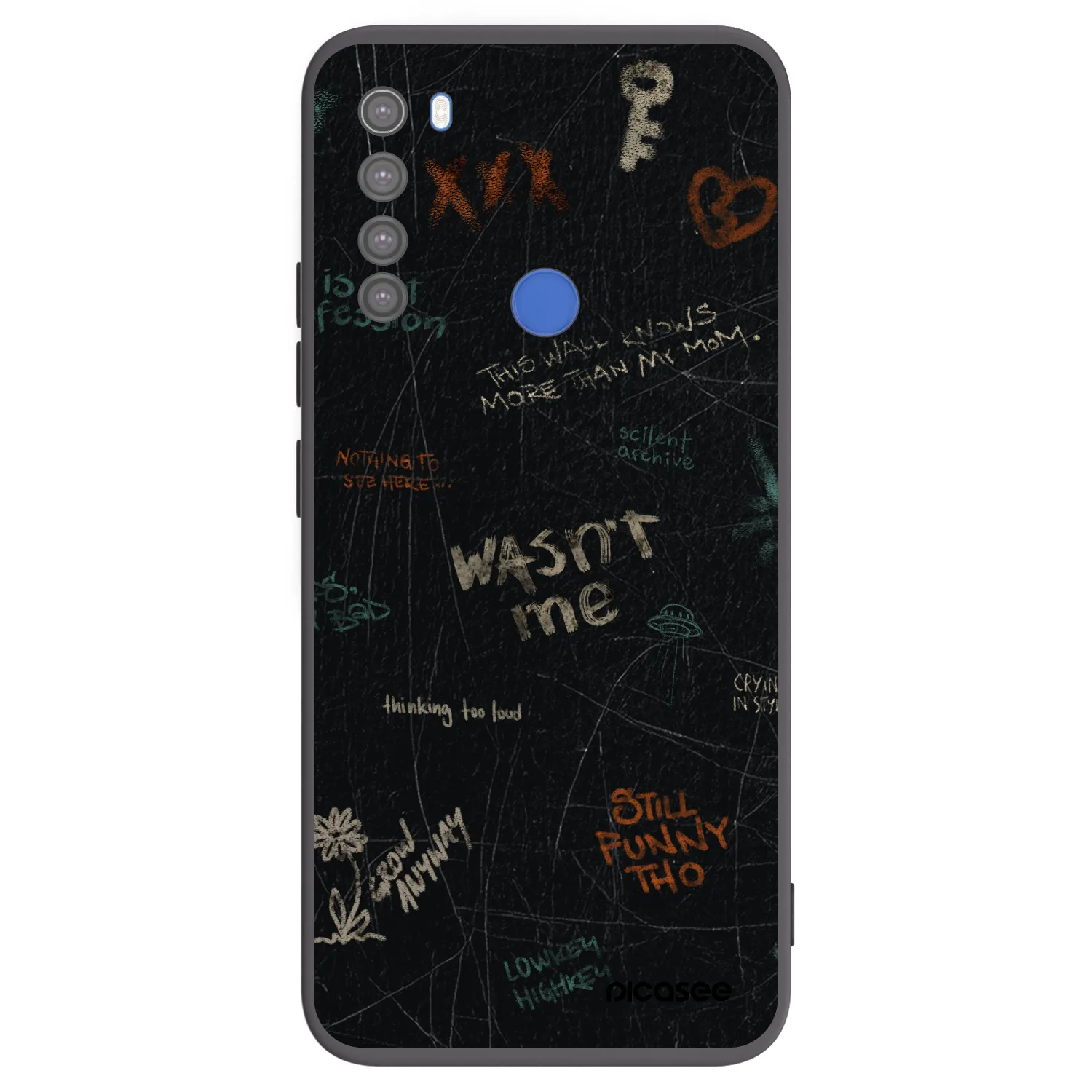 Picasee silikonski črni ovitek za Xiaomi Redmi Note 8T - CONFESSION
