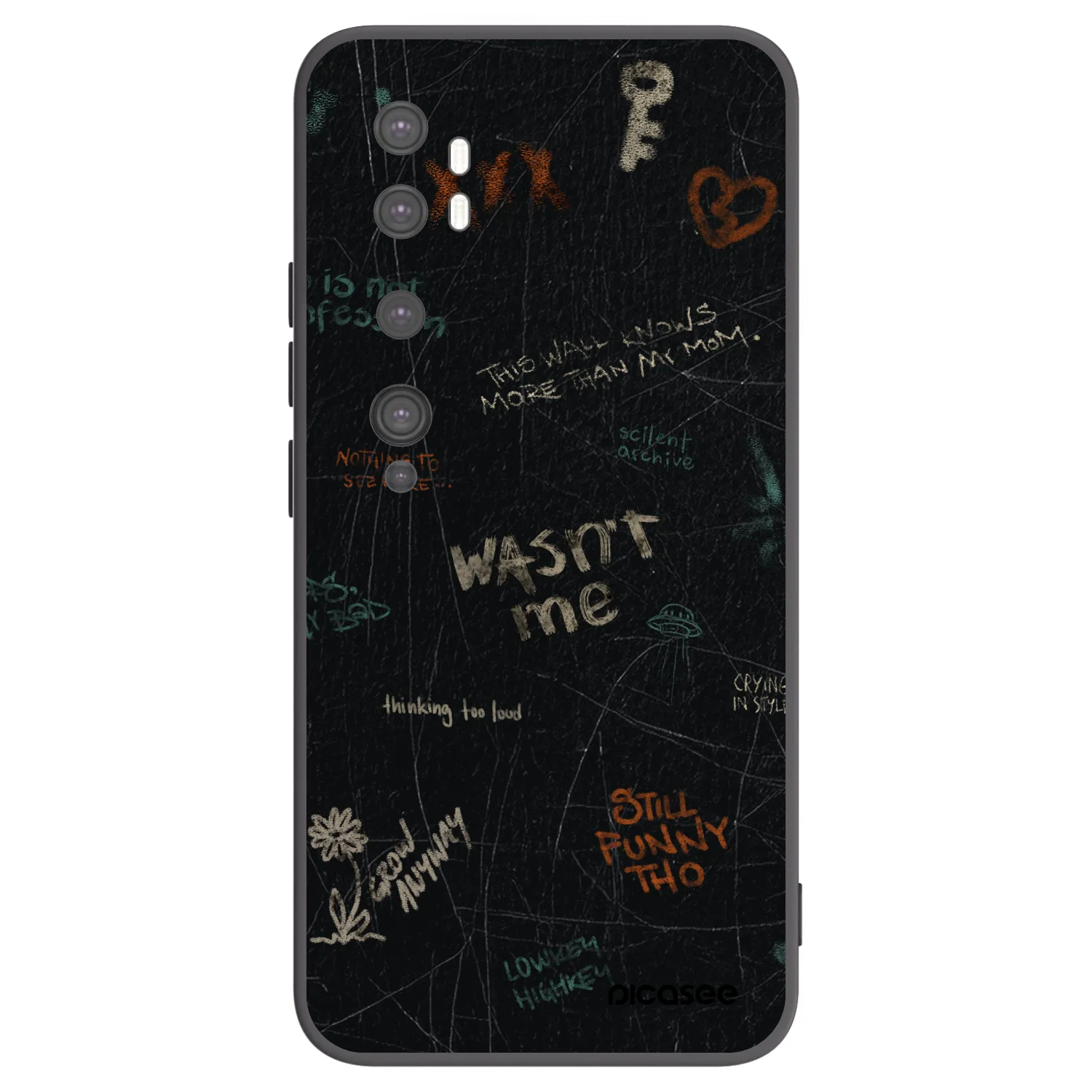 Picasee silikonski črni ovitek za Xiaomi Mi Note 10 (Pro) - CONFESSION