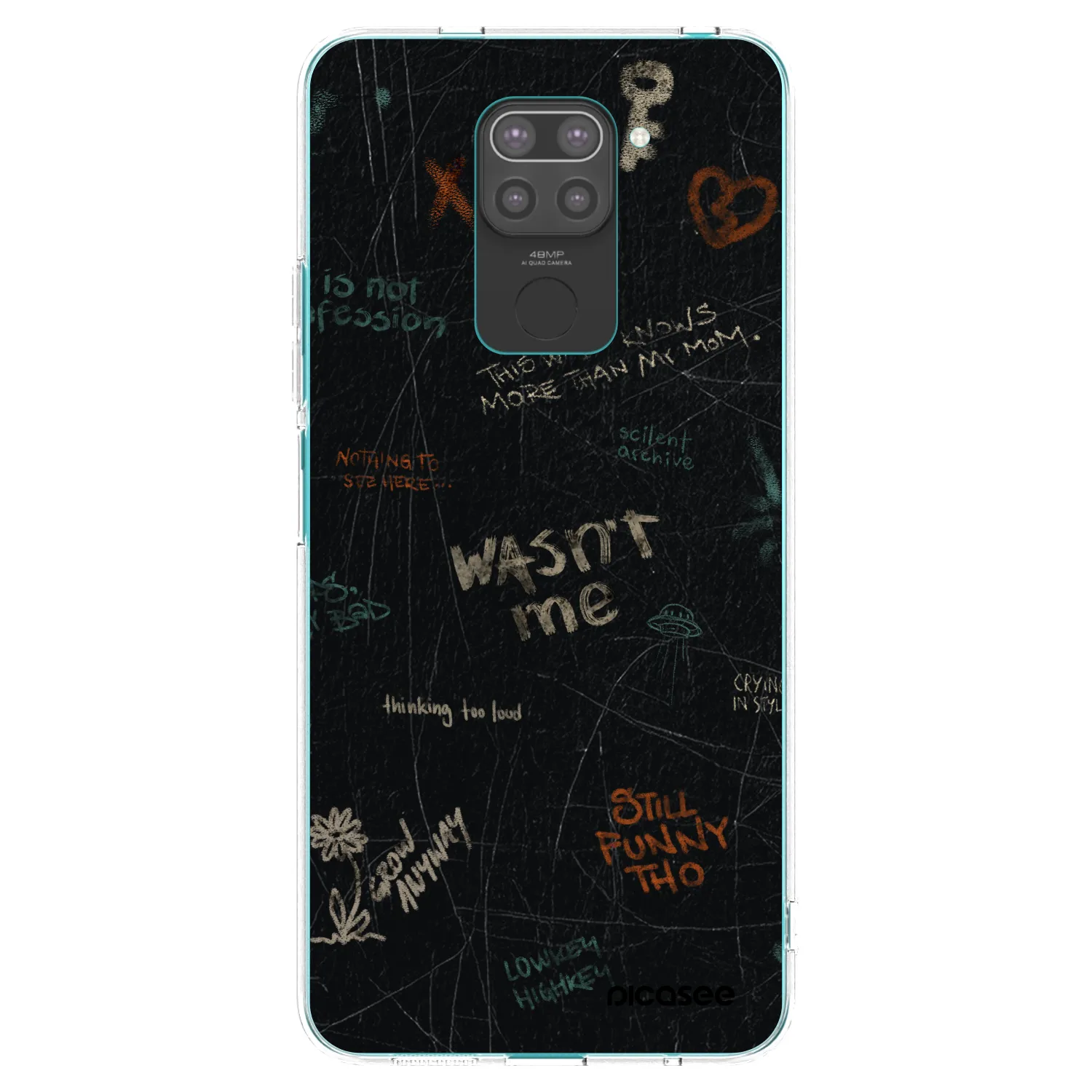 Picasee silikonski črni ovitek za Xiaomi Redmi Note 9 - CONFESSION