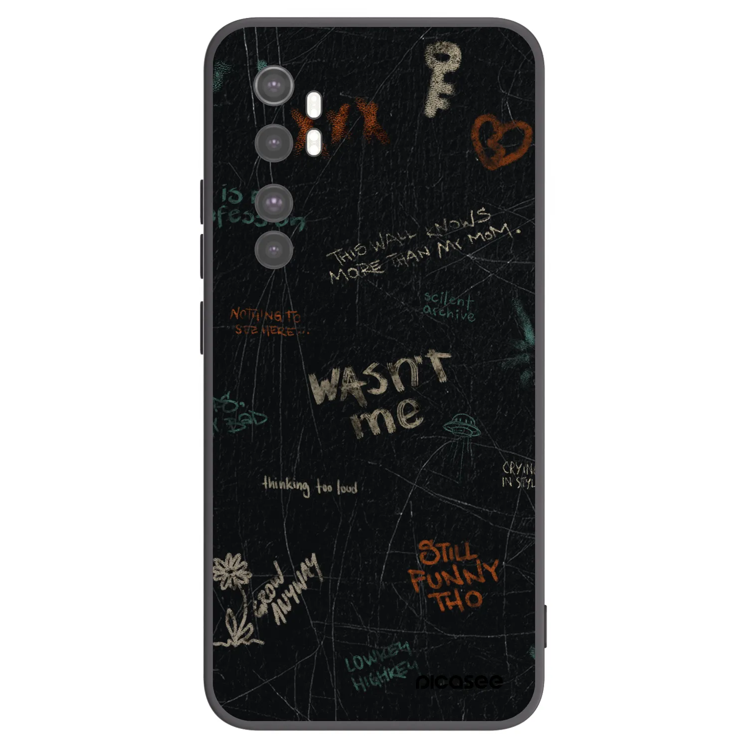 Picasee silikonski črni ovitek za Xiaomi Mi Note 10 Lite - CONFESSION