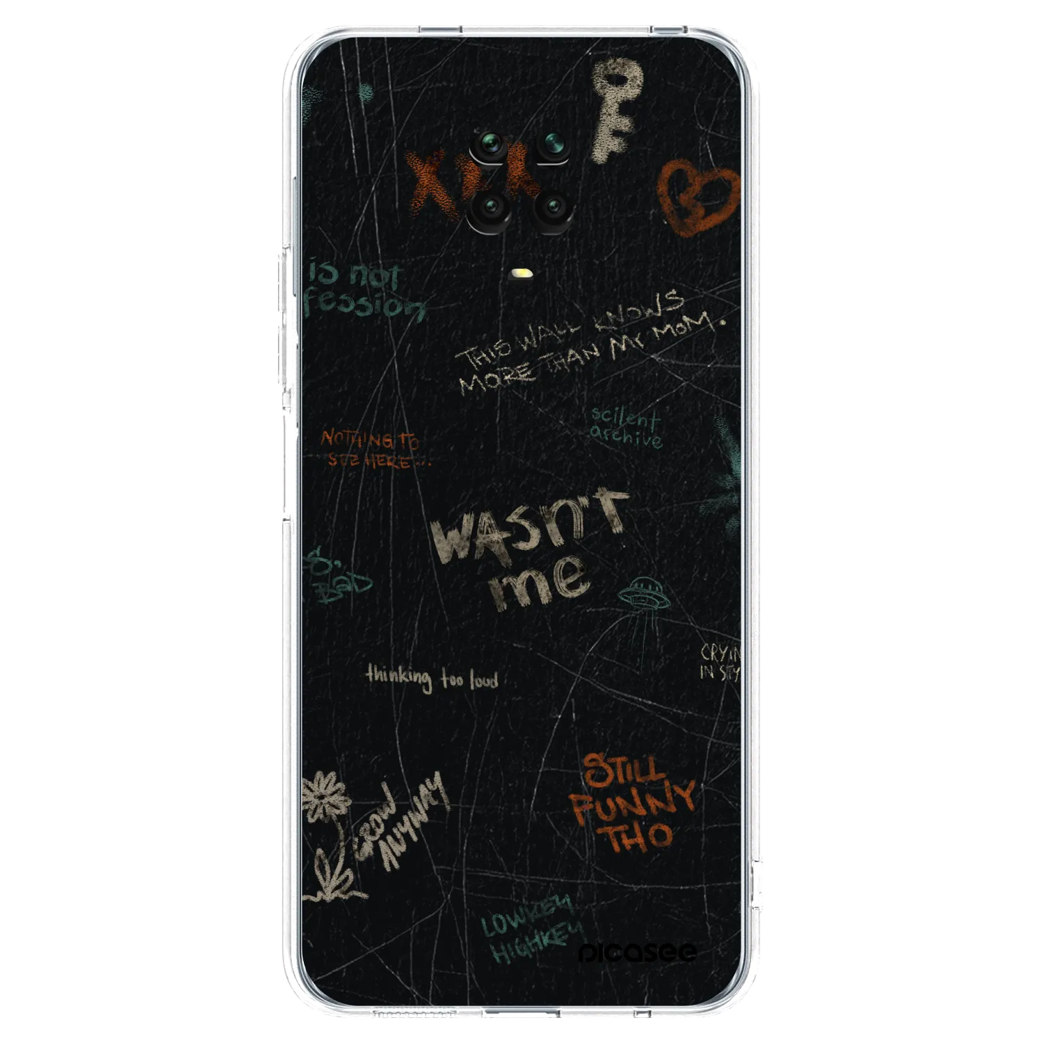 Picasee silikonski prozorni ovitek za Xiaomi Redmi Note 9S - CONFESSION