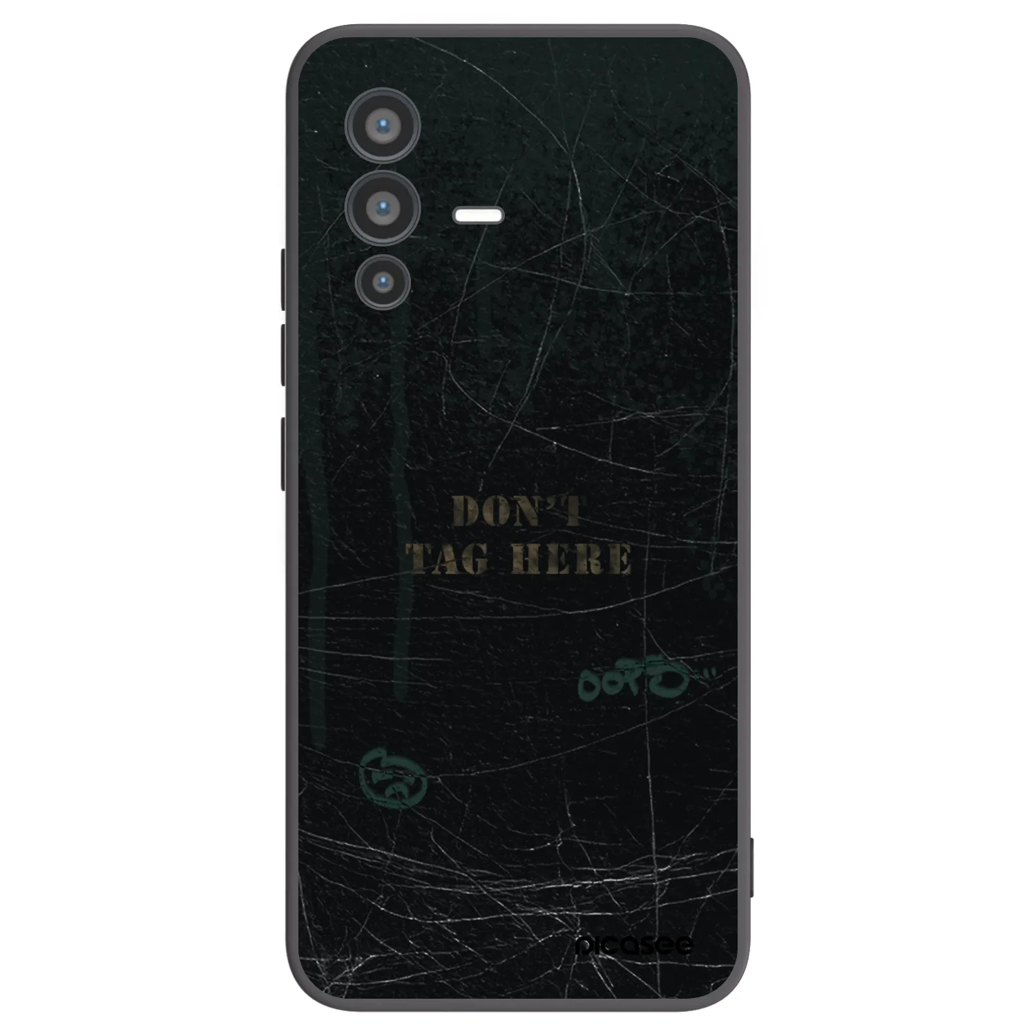 Picasee silikonski črni ovitek za Vivo V23 5G - DON´T TAG