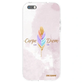 Picasee silikonski prozorni ovitek za Apple iPhone 5/5S/SE - Carpe Diem