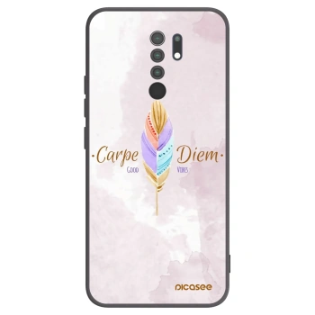 Picasee silikonski črni ovitek za Xiaomi Redmi 9 - Carpe Diem